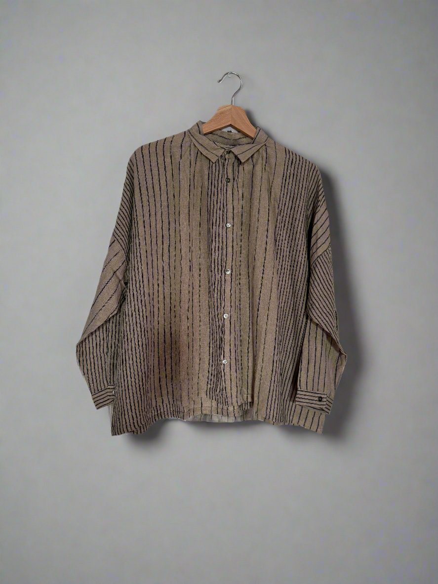 Striped beige linen shirt