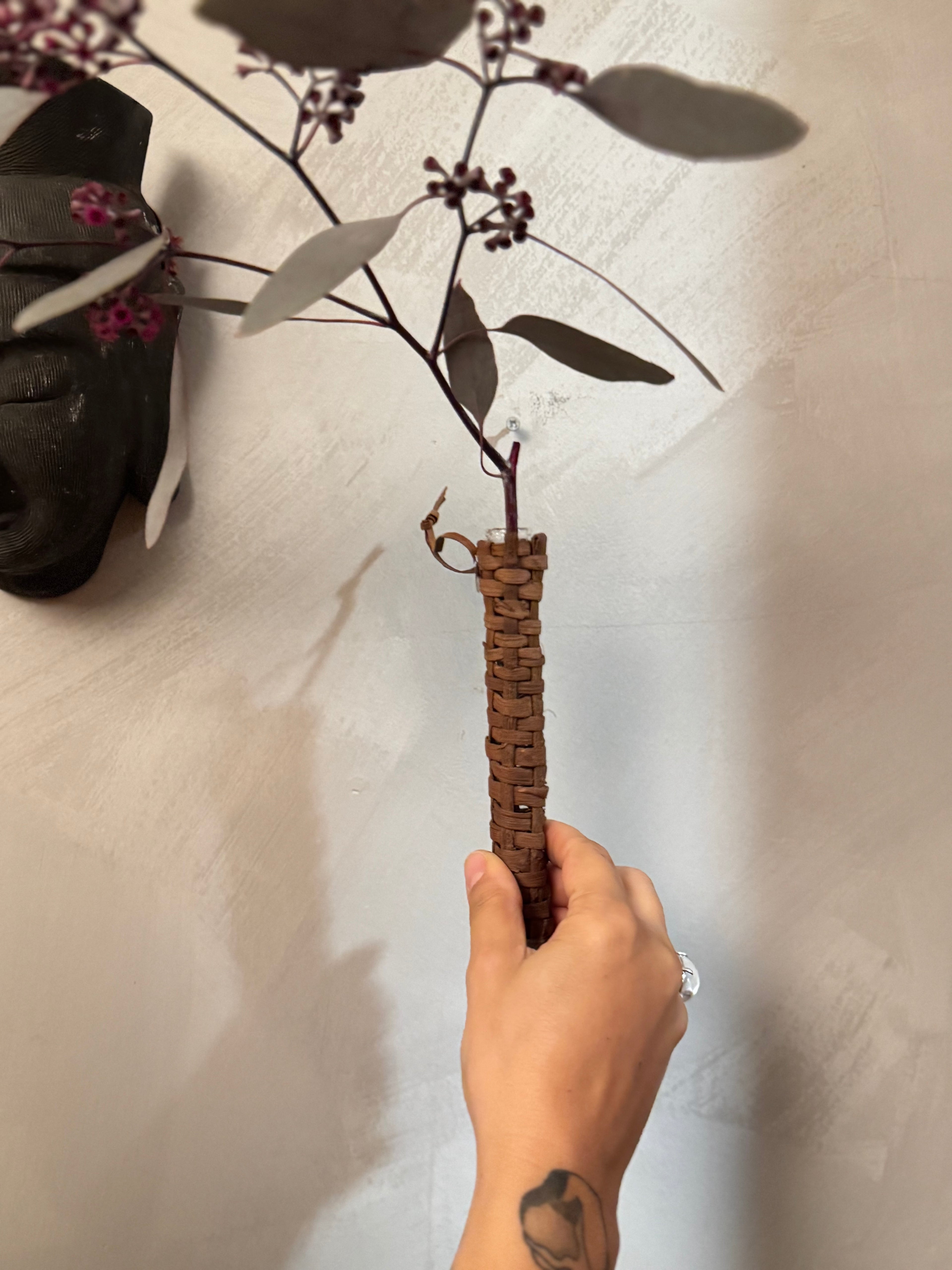 Japanese basketry wall vase