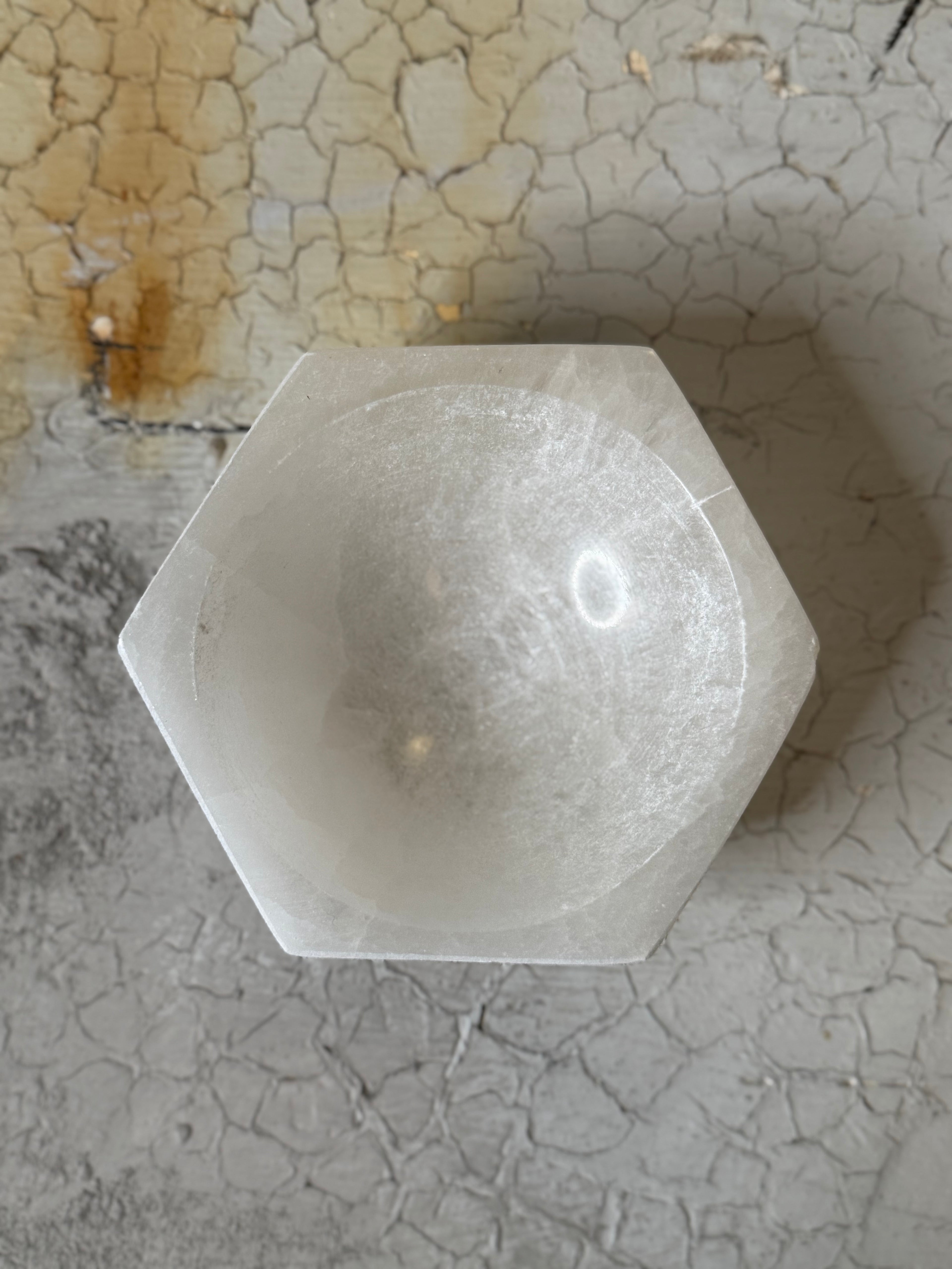 Selenite Hexagon Bowls - 3 sizes