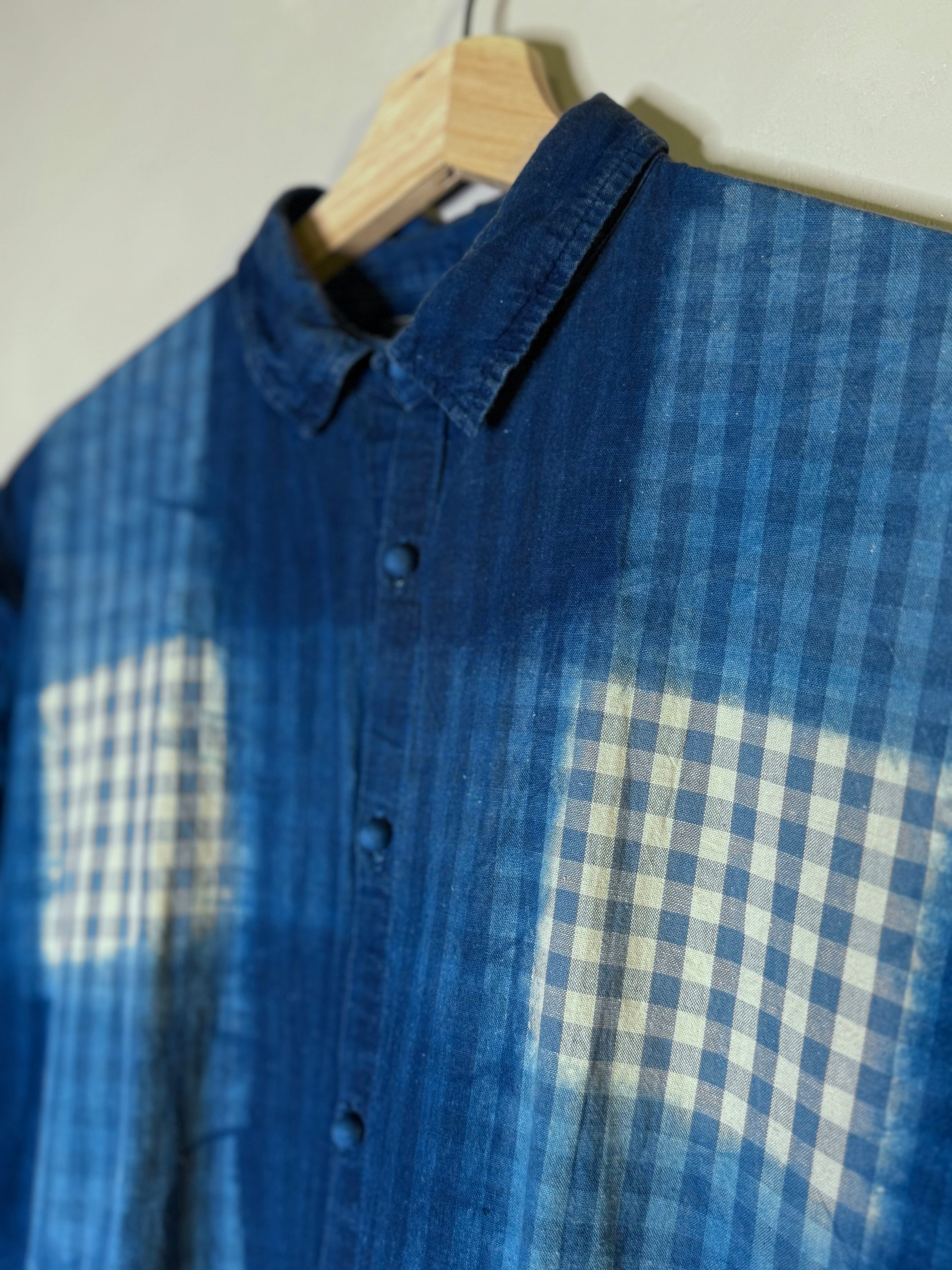 Ichi antiquites Gingham indigo dress