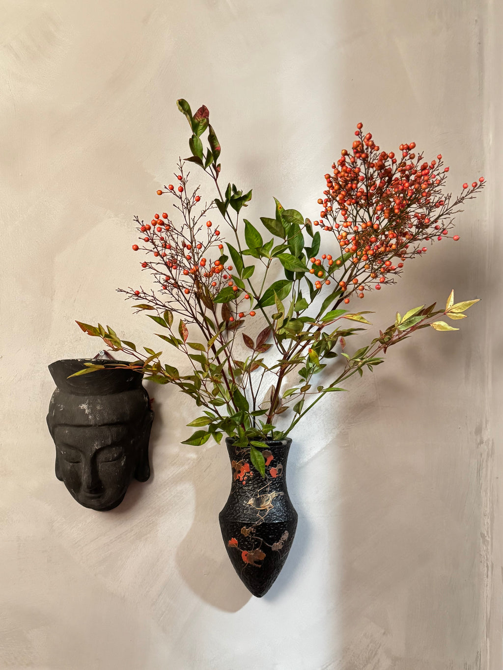 Japanese ceramic wall vase - vintage