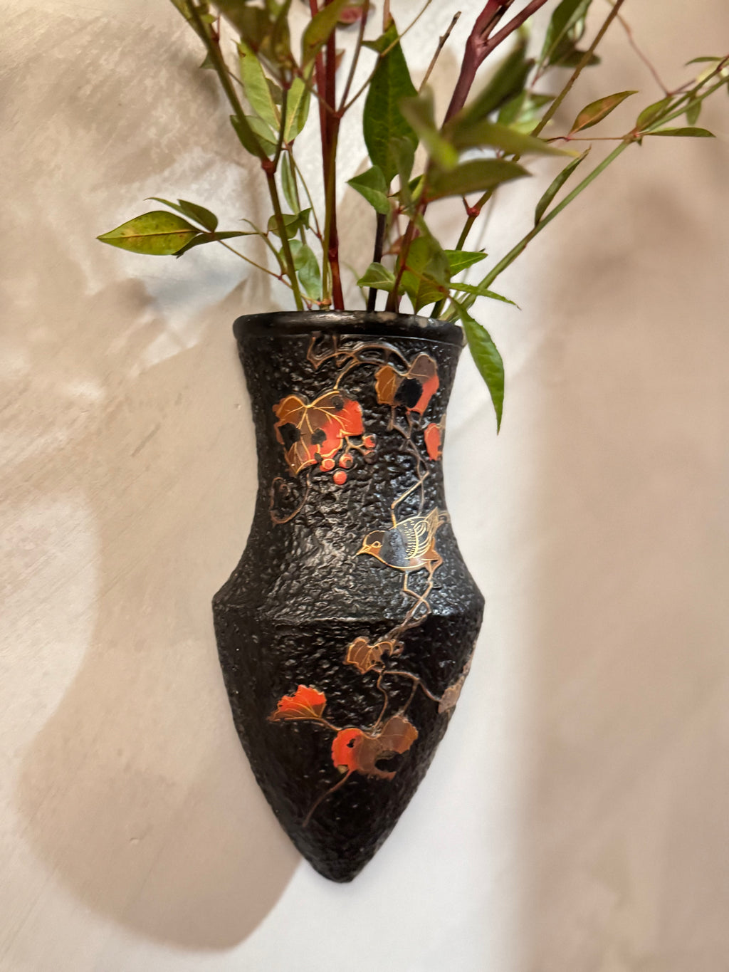 Japanese ceramic wall vase - vintage