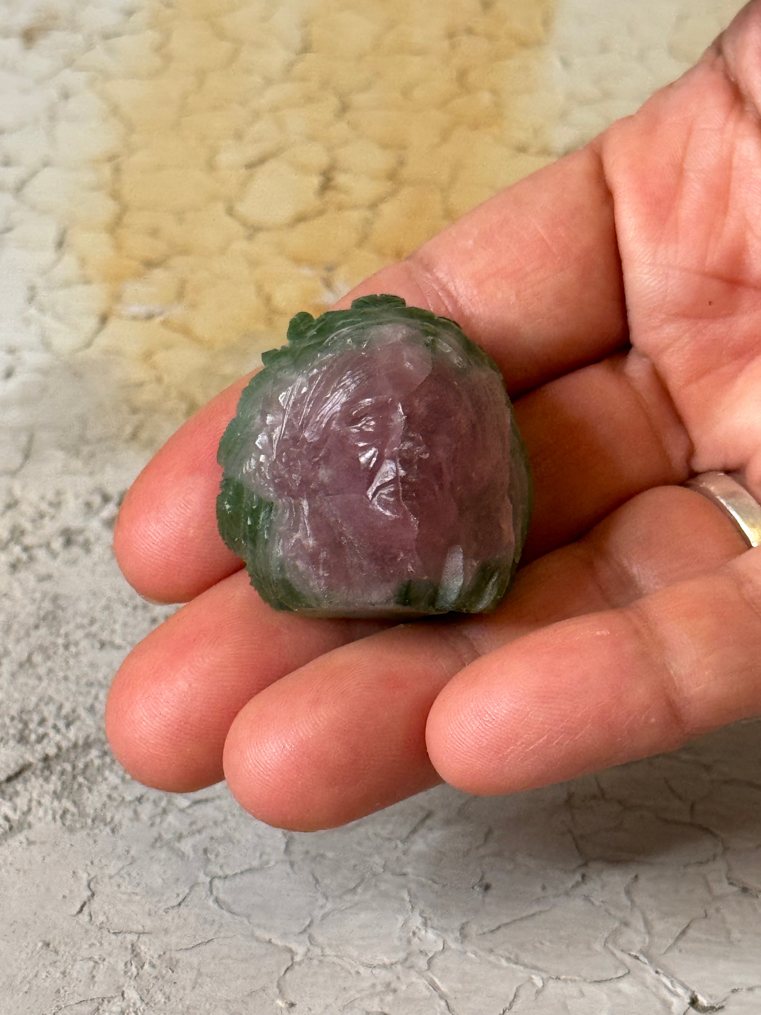 watermelon tourmaline carved indigenous being