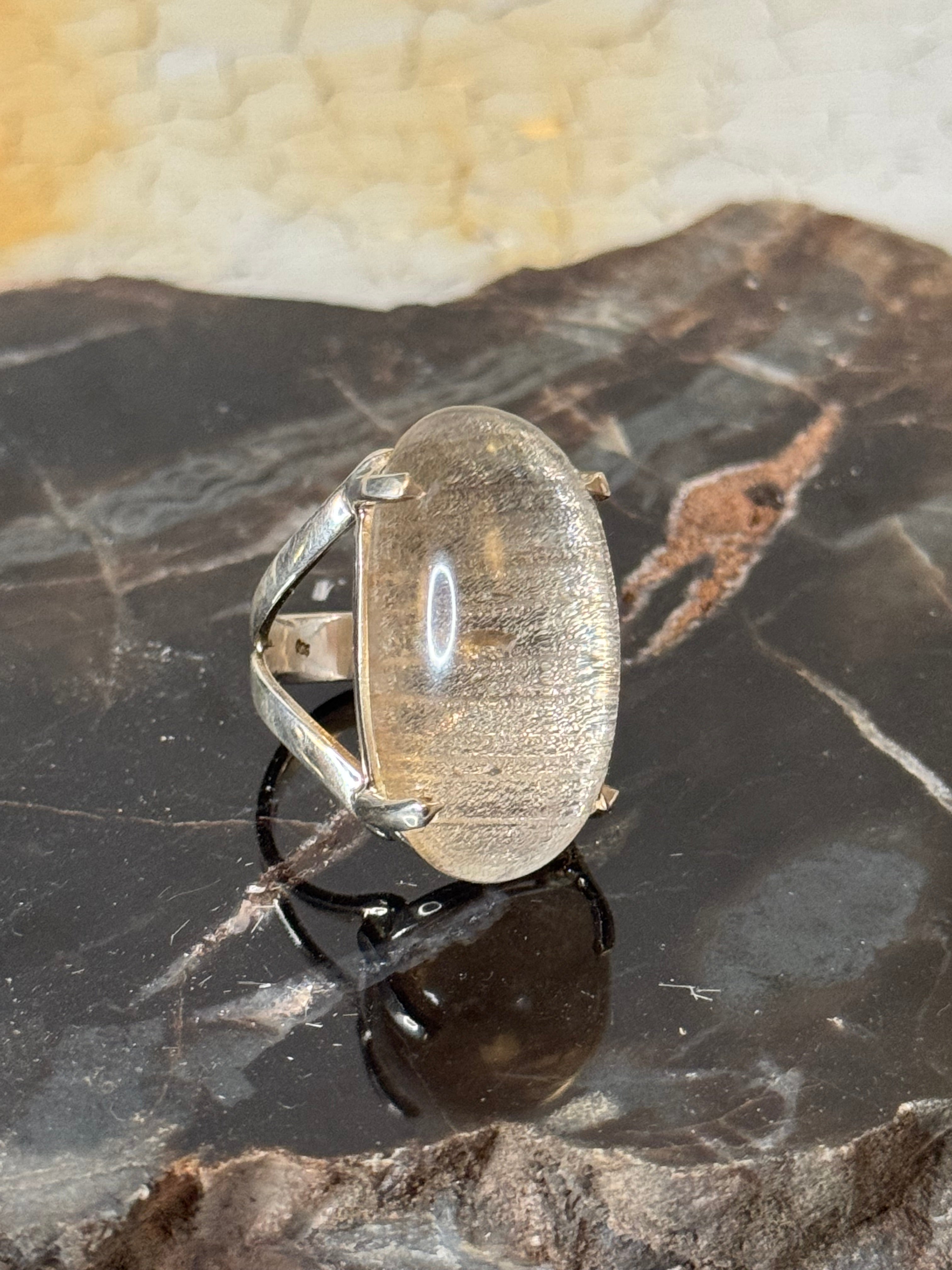 lemurian quartz sterling silver rings