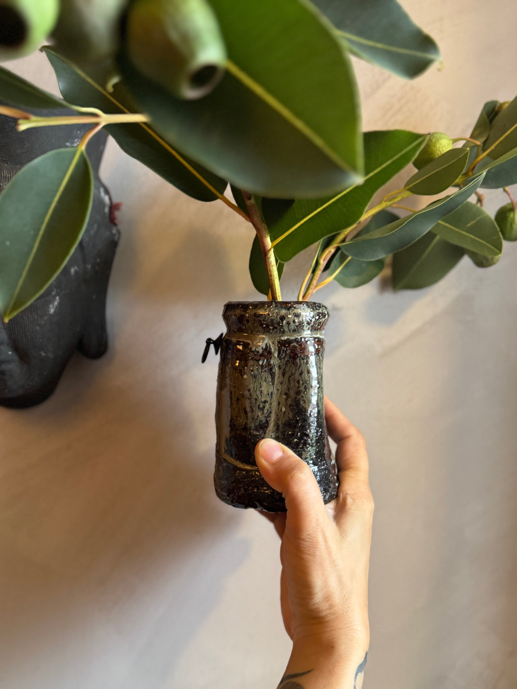 Japanese ceramic wall vase