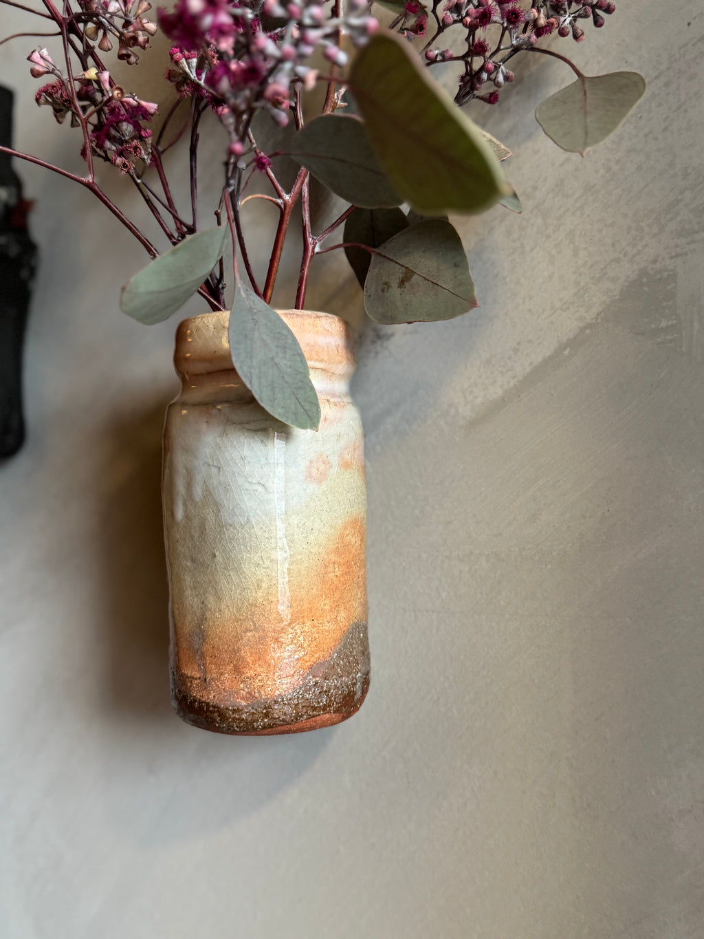 Japanese ceramic wall vase