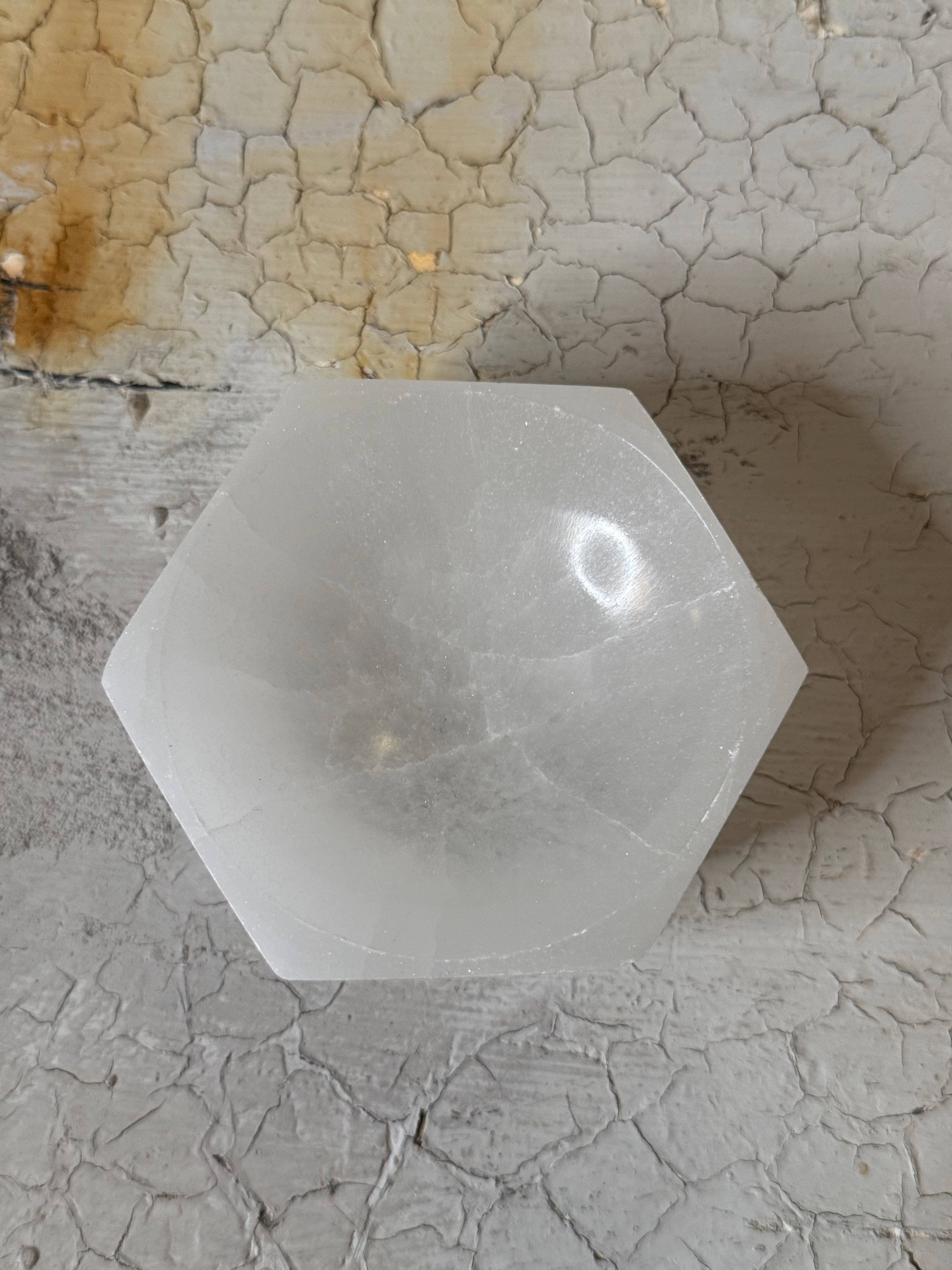 Selenite Hexagon Bowls - 3 sizes
