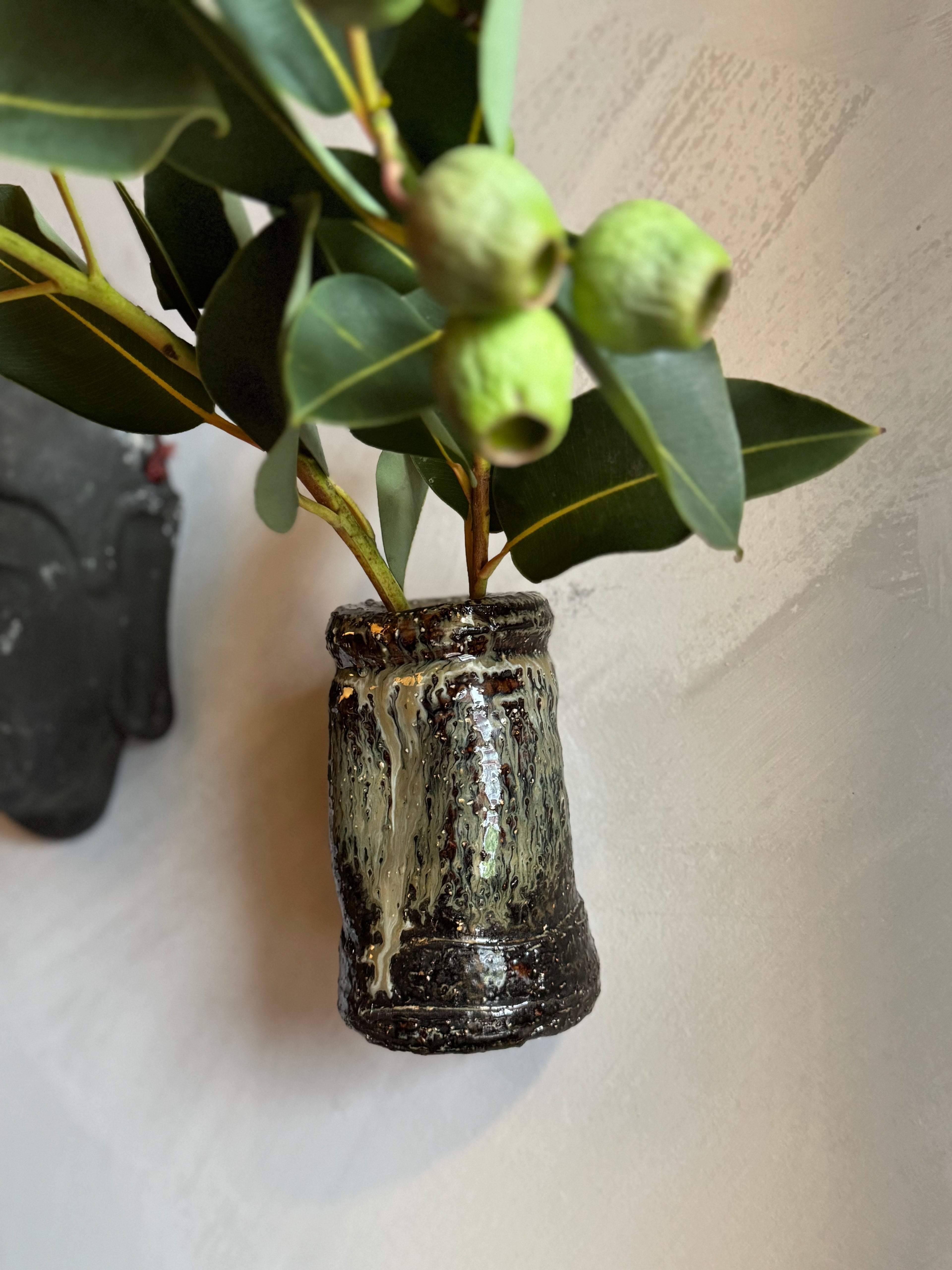 Japanese ceramic wall vase