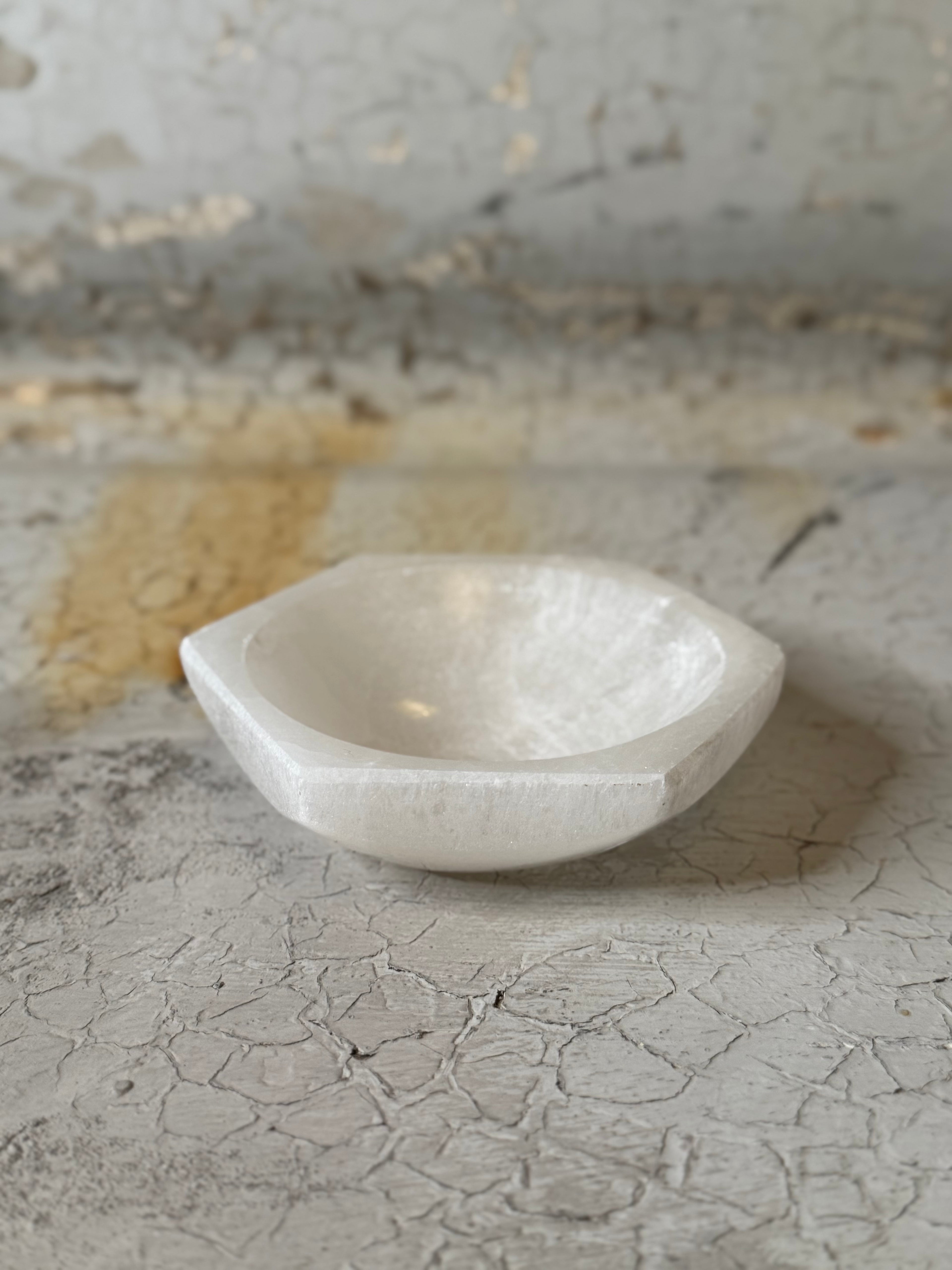 Selenite Hexagon Bowls - 3 sizes