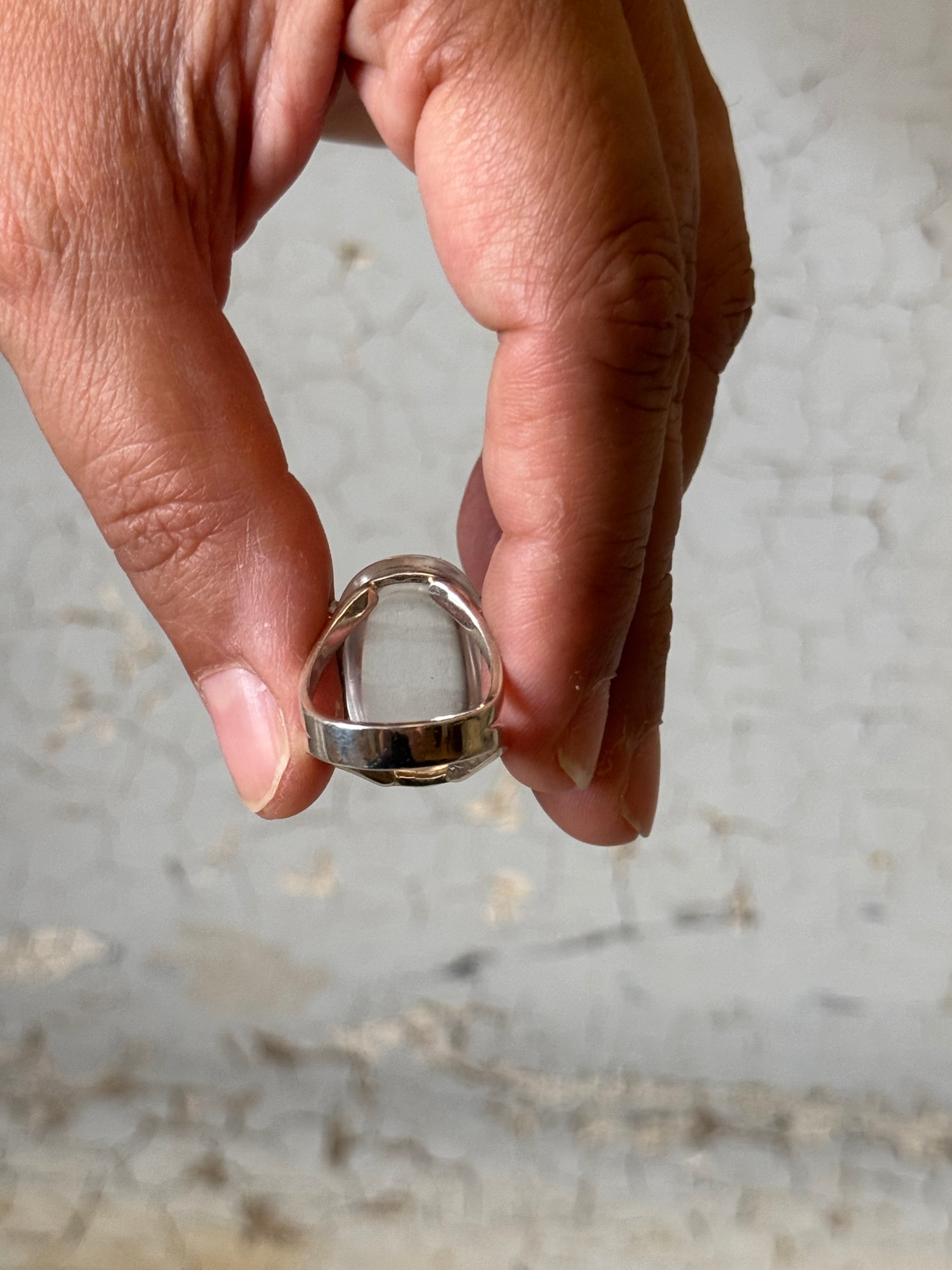 lemurian quartz sterling silver rings