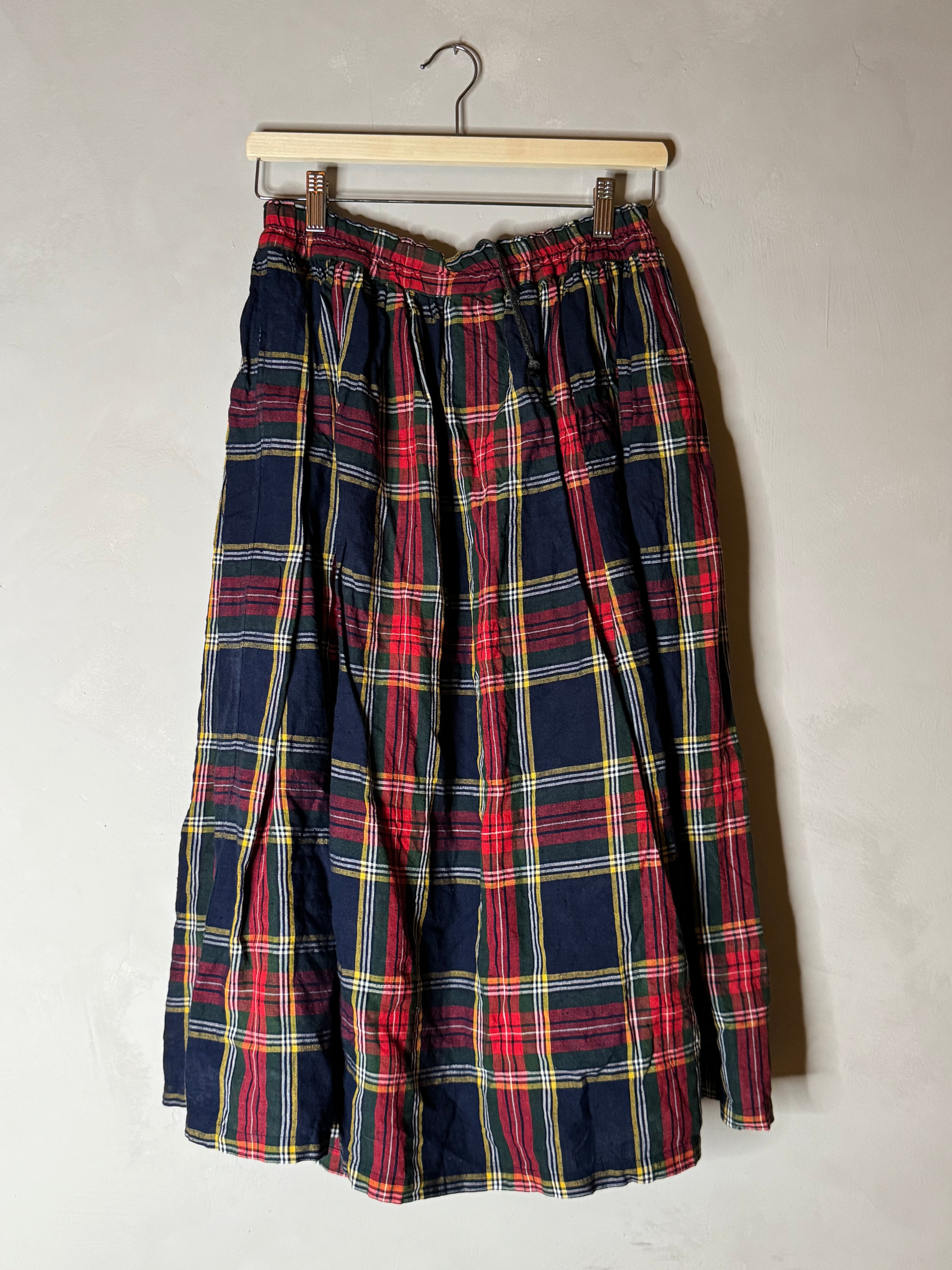 Ichi antiquites stewart tartan linen skirt