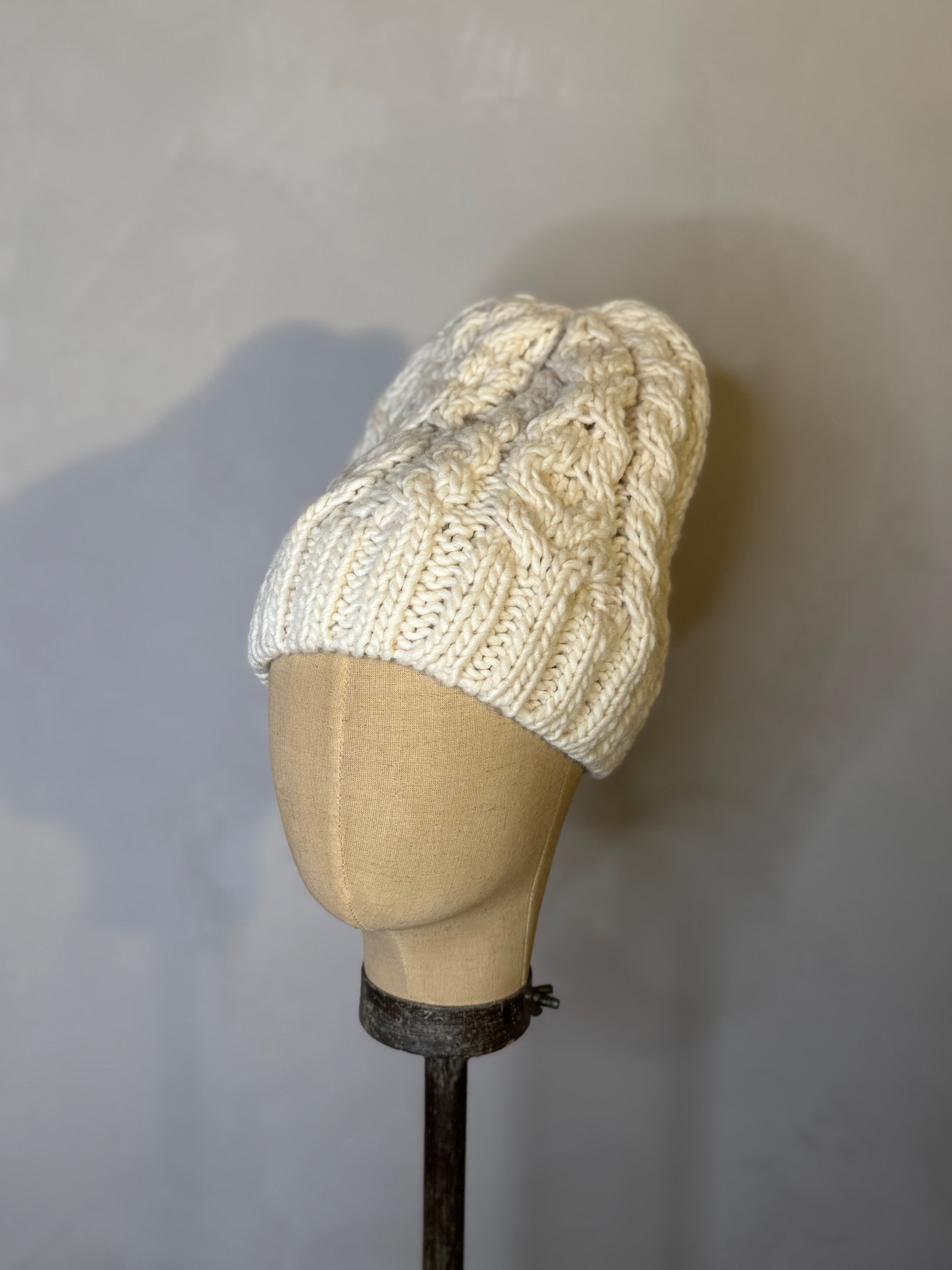 Ichi Antiquites wool cable knit hat