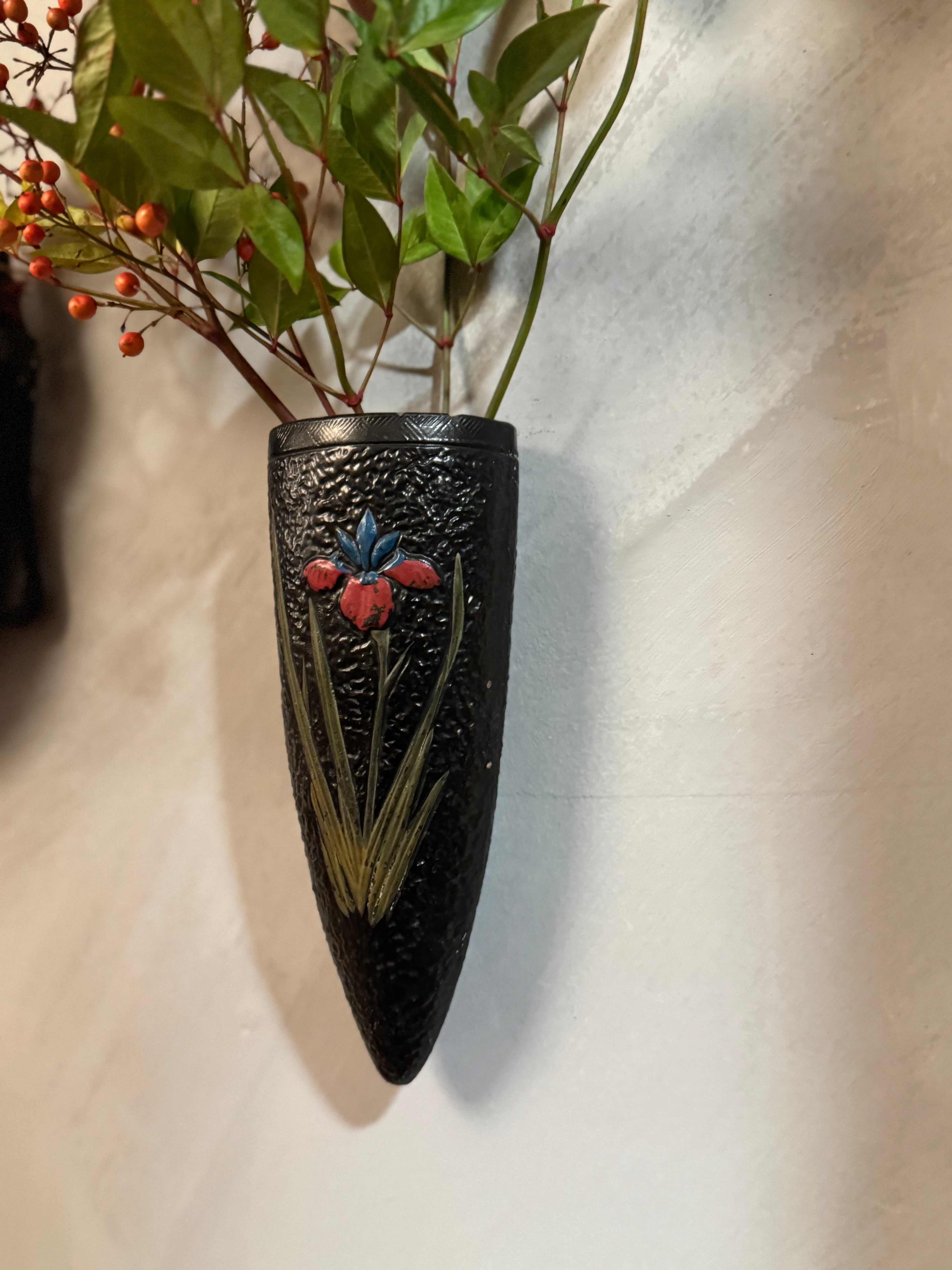 Japanese ceramic wall vase