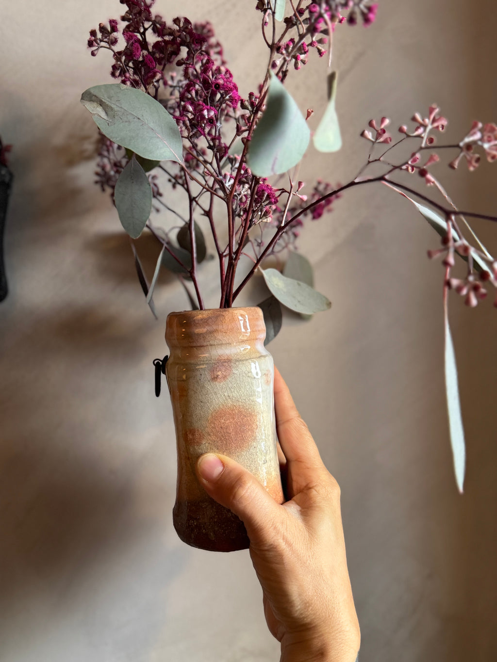 Japanese ceramic wall vase