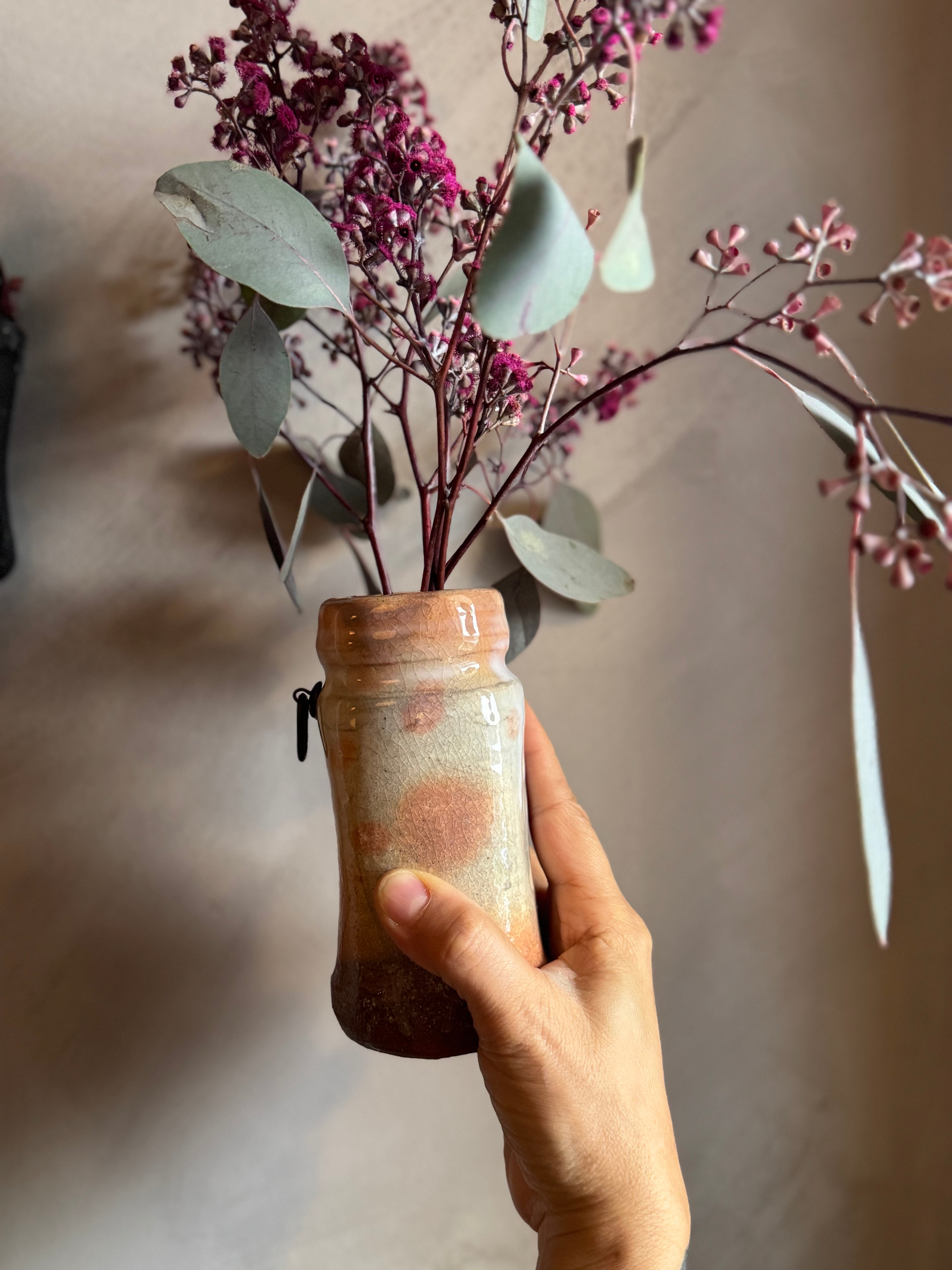 Japanese ceramic wall vase