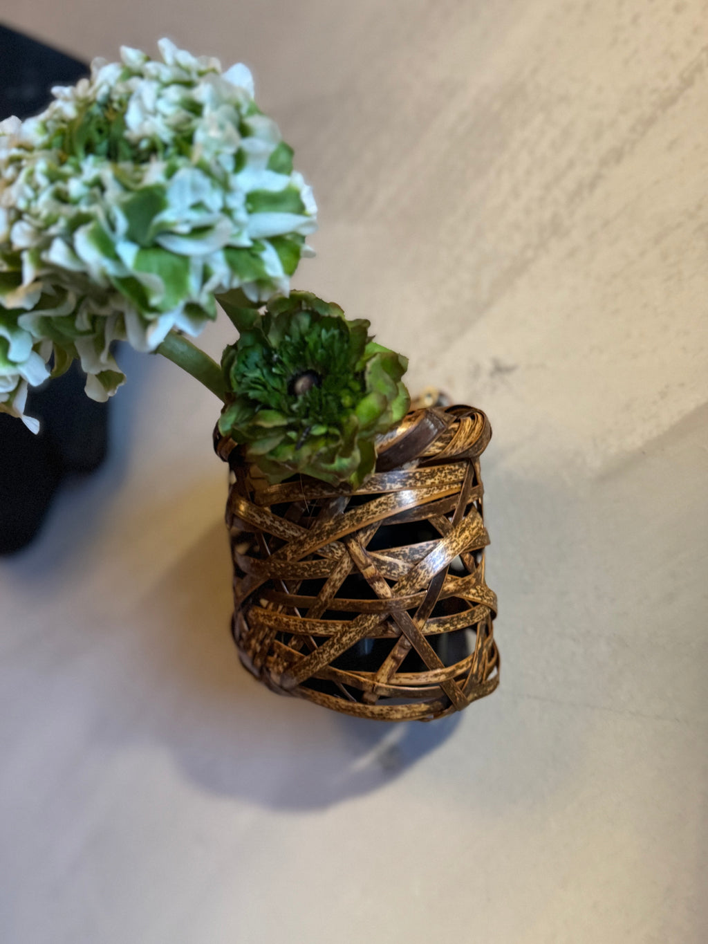 Japanese basketry wall vase