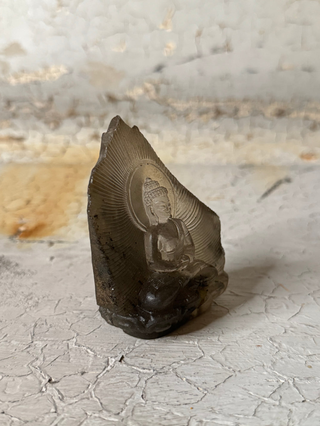 buddha carved green chlorite and quartz