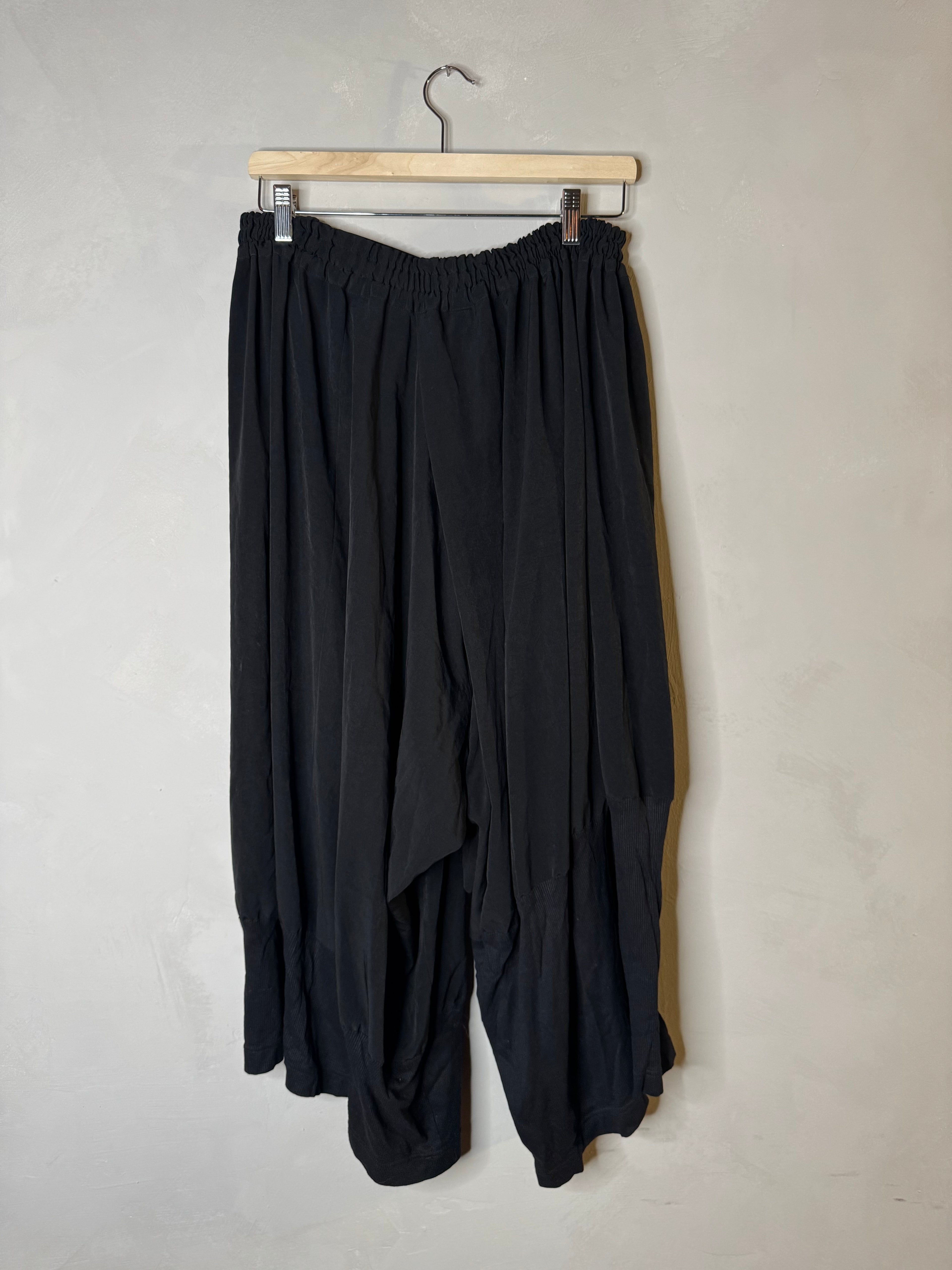 Y's by YOHJI YAMAMOTO black drop crotch pants