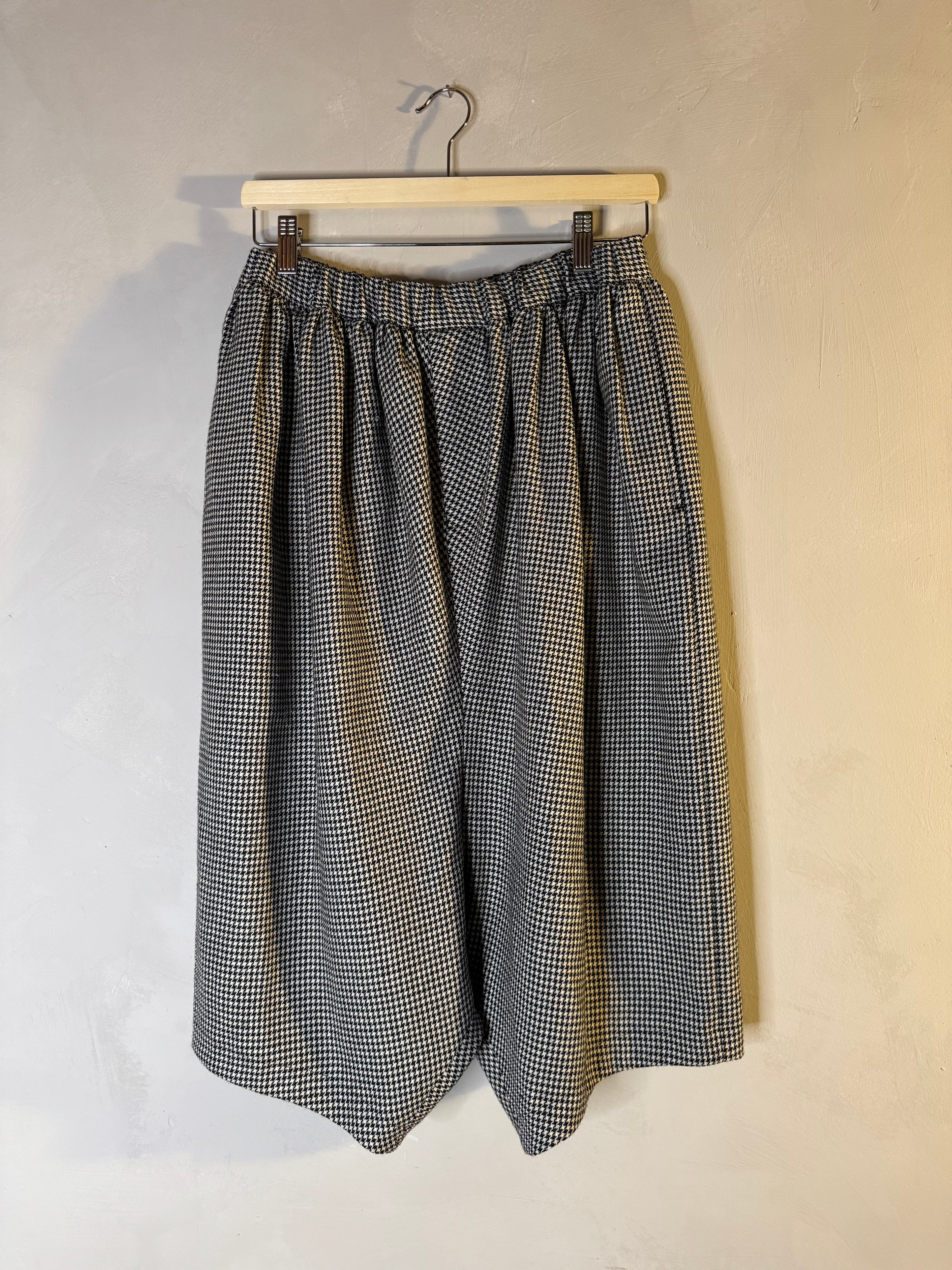 black comme des garçons drop crotch wool herringbone pants