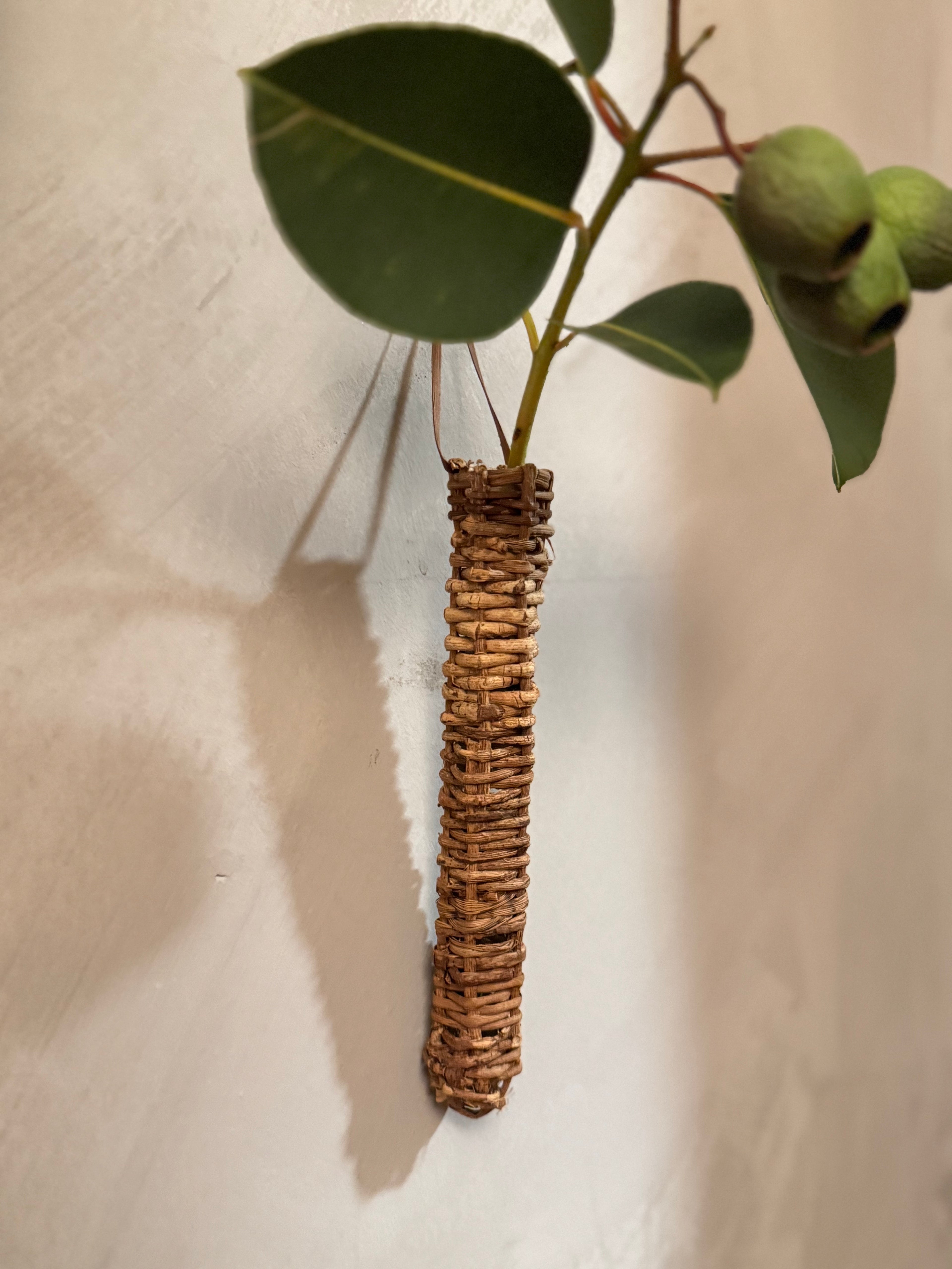Japanese basketry wall vase