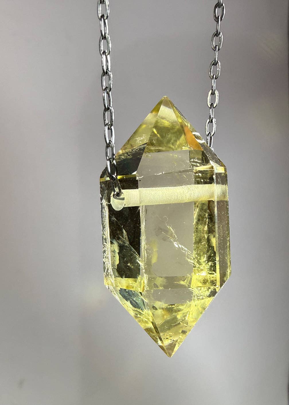 Citrine Quartz Crystal Necklace
