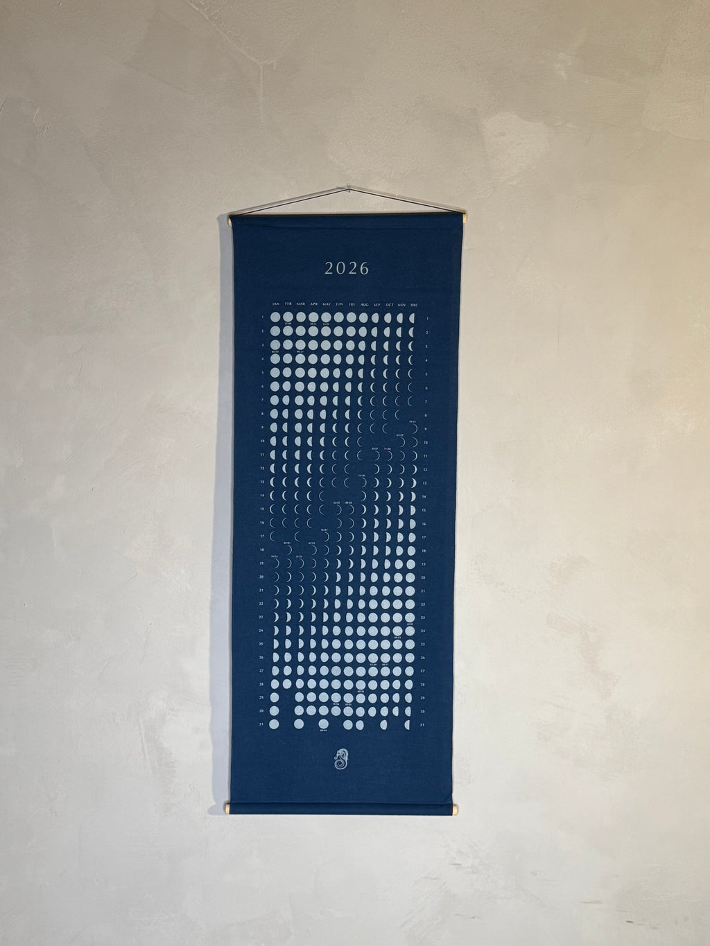 Japanese indigo moon phase calendar