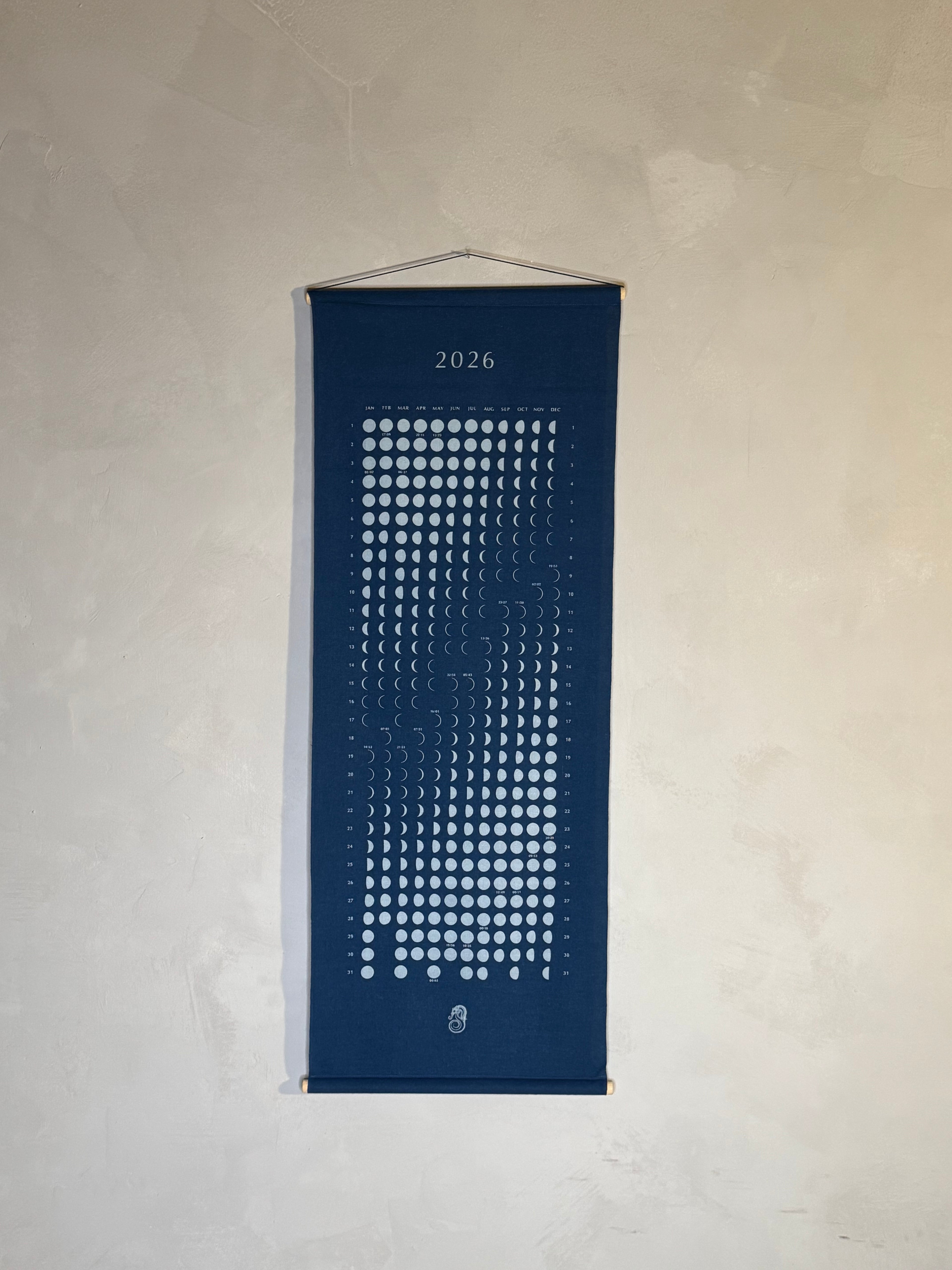 Japanese indigo moon phase calendar