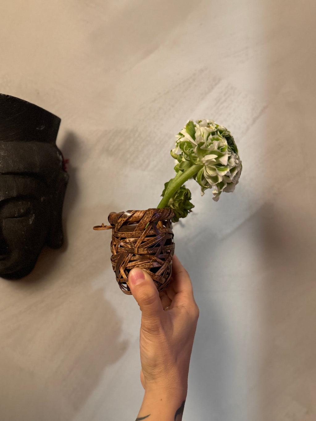 Japanese basketry wall vase