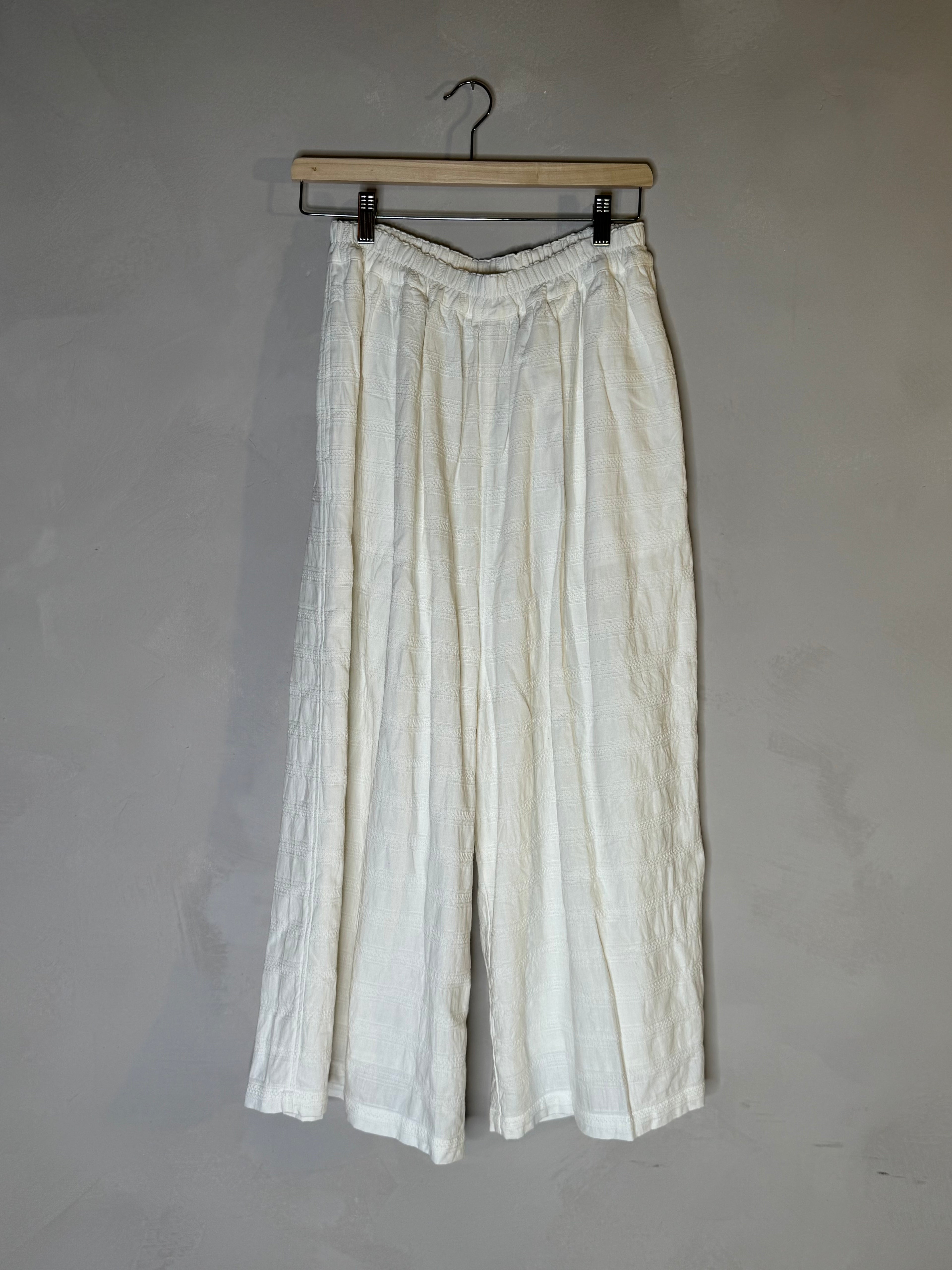 Ichi cotton and linen wide leg pant