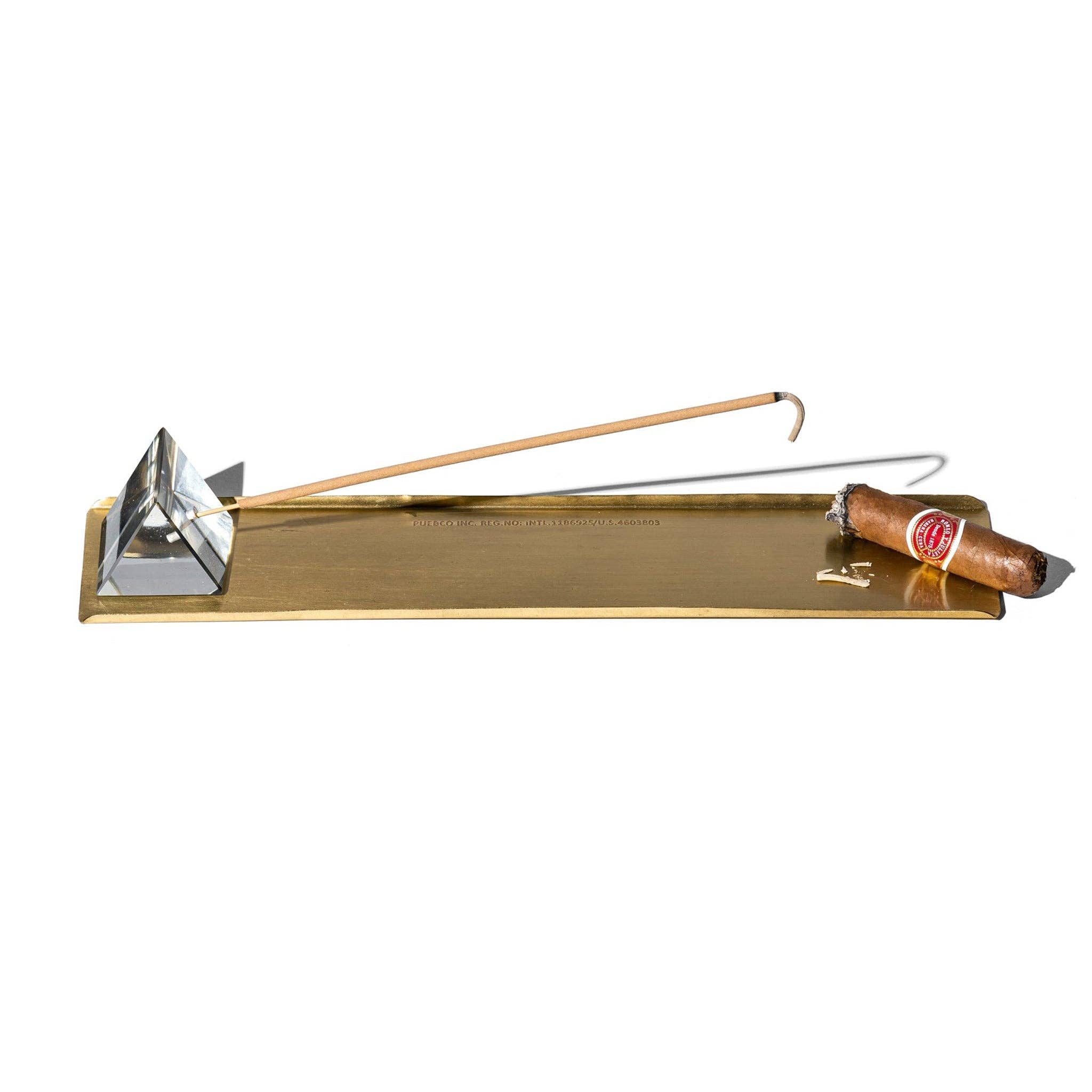 PRISM INCENSE HOLDER W/BRASS TRAY