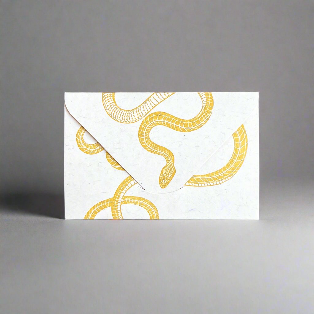 Snake yellow gold mini card