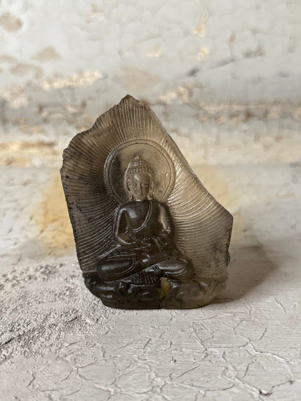 buddha carved green chlorite and quartz