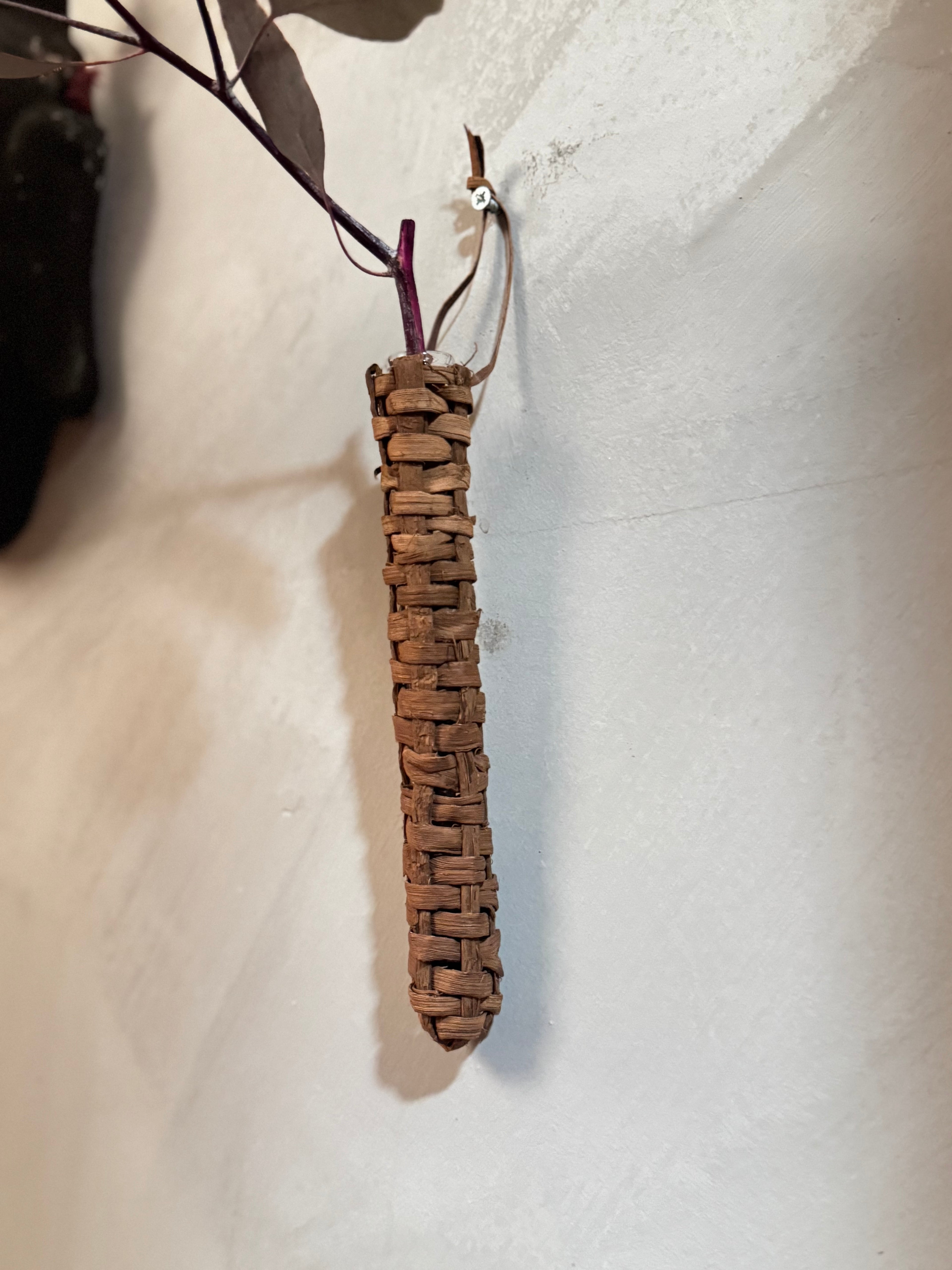 Japanese basketry wall vase