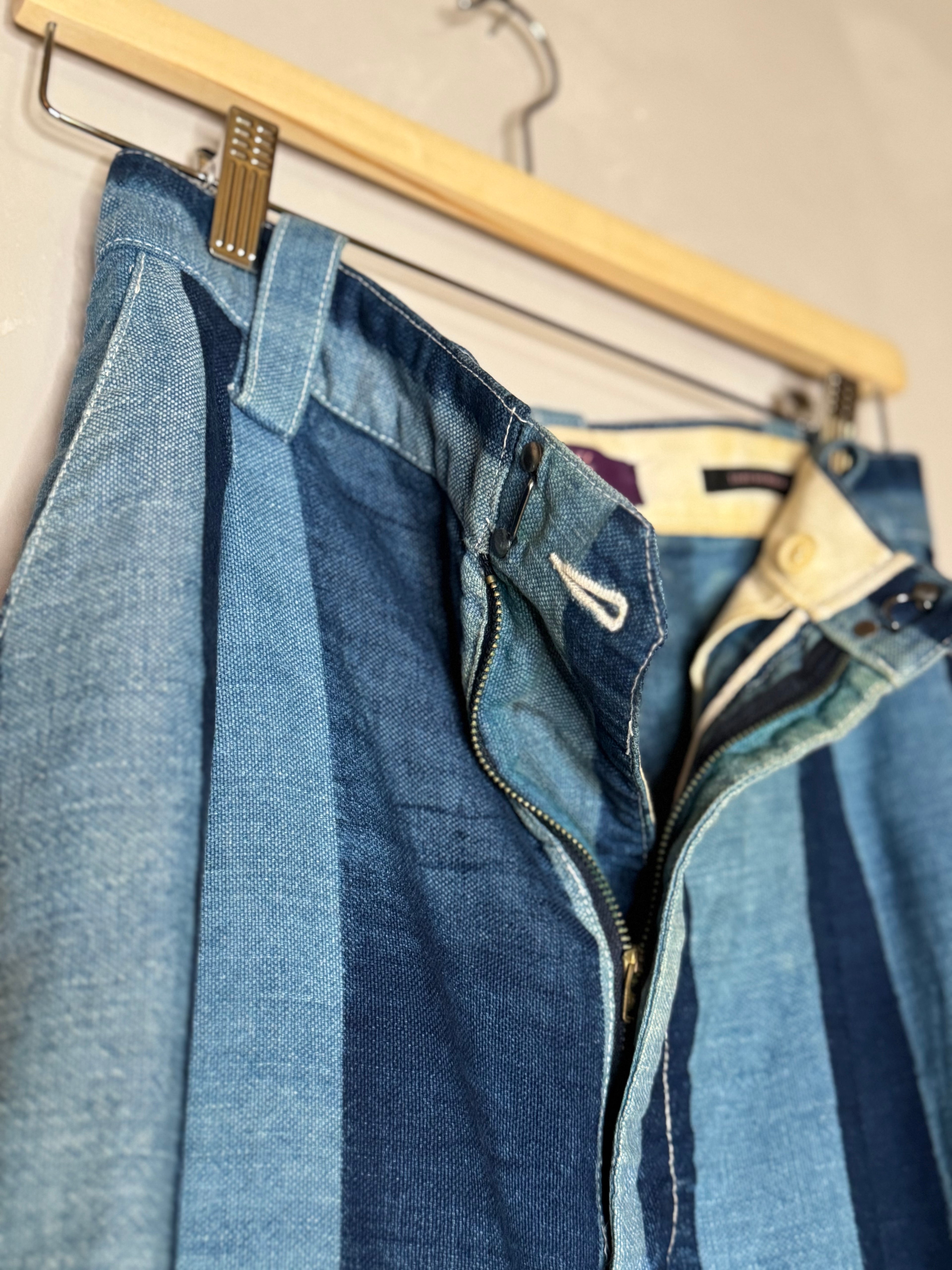 Y’s by YOHJI YAMAMOTO indigo striped denim pants