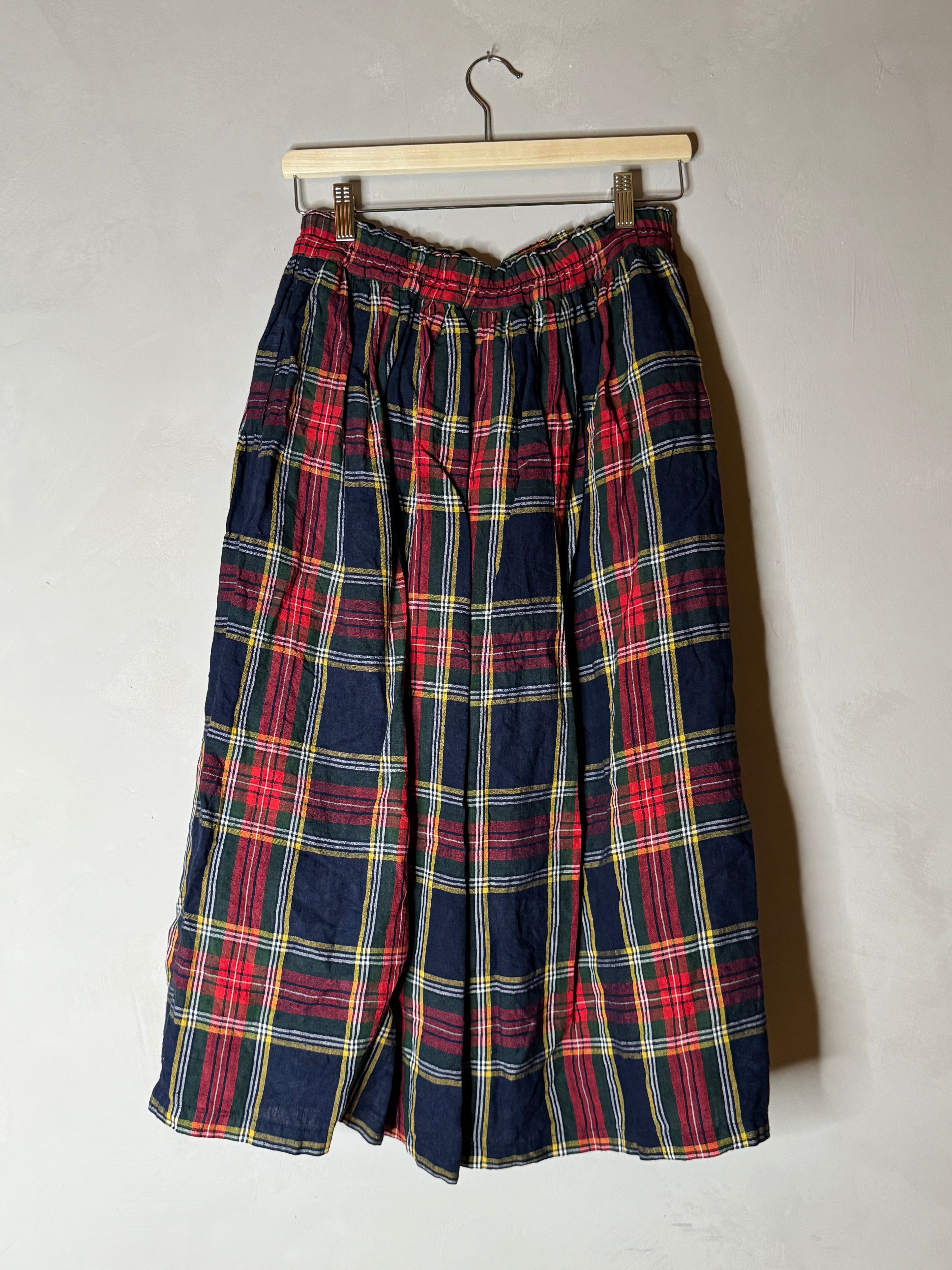Ichi antiquites stewart tartan linen skirt