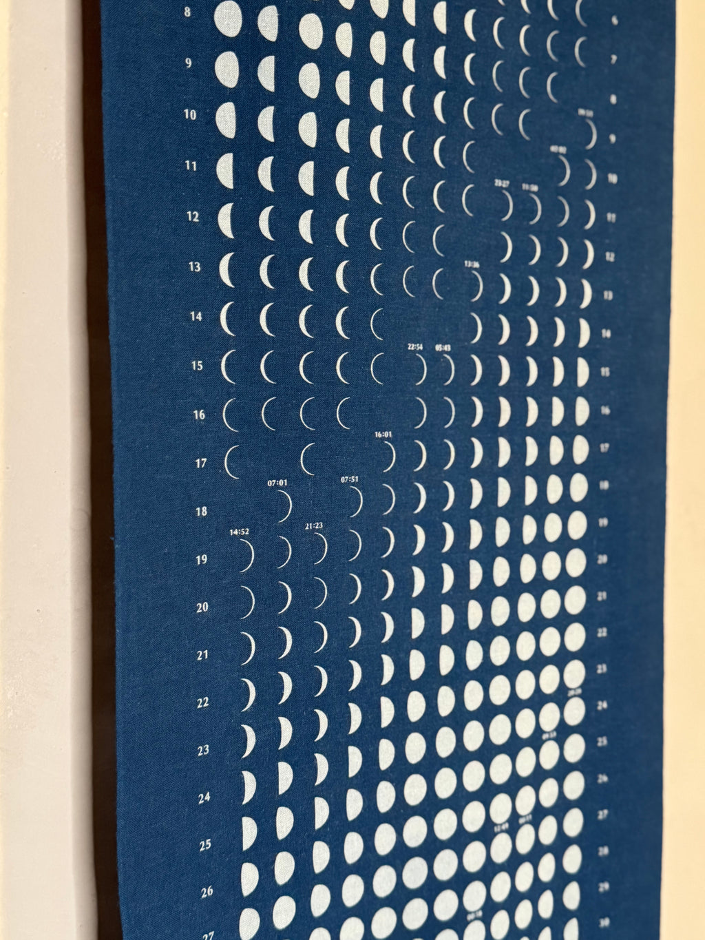 Japanese indigo moon phase calendar