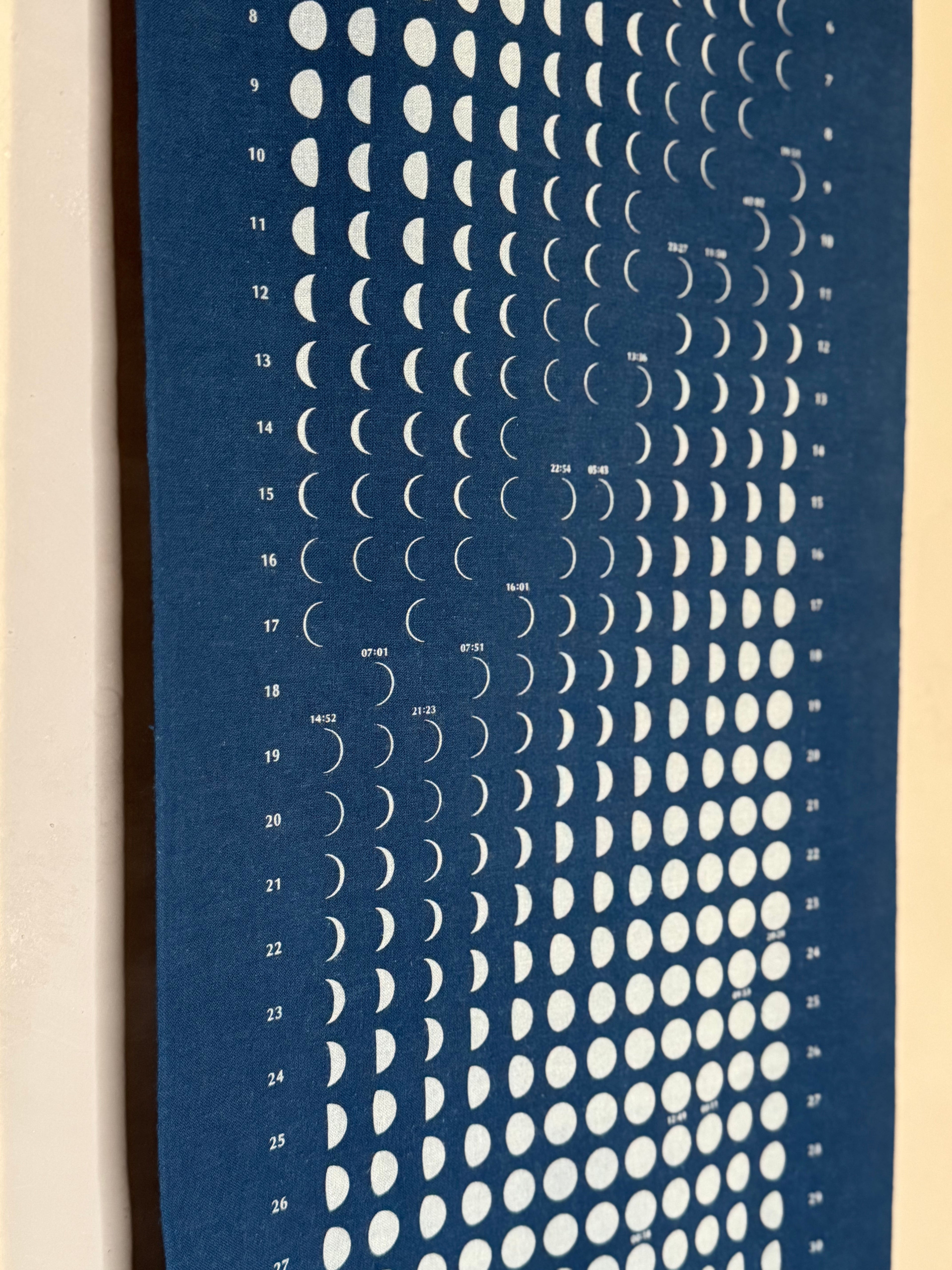 Japanese indigo moon phase calendar