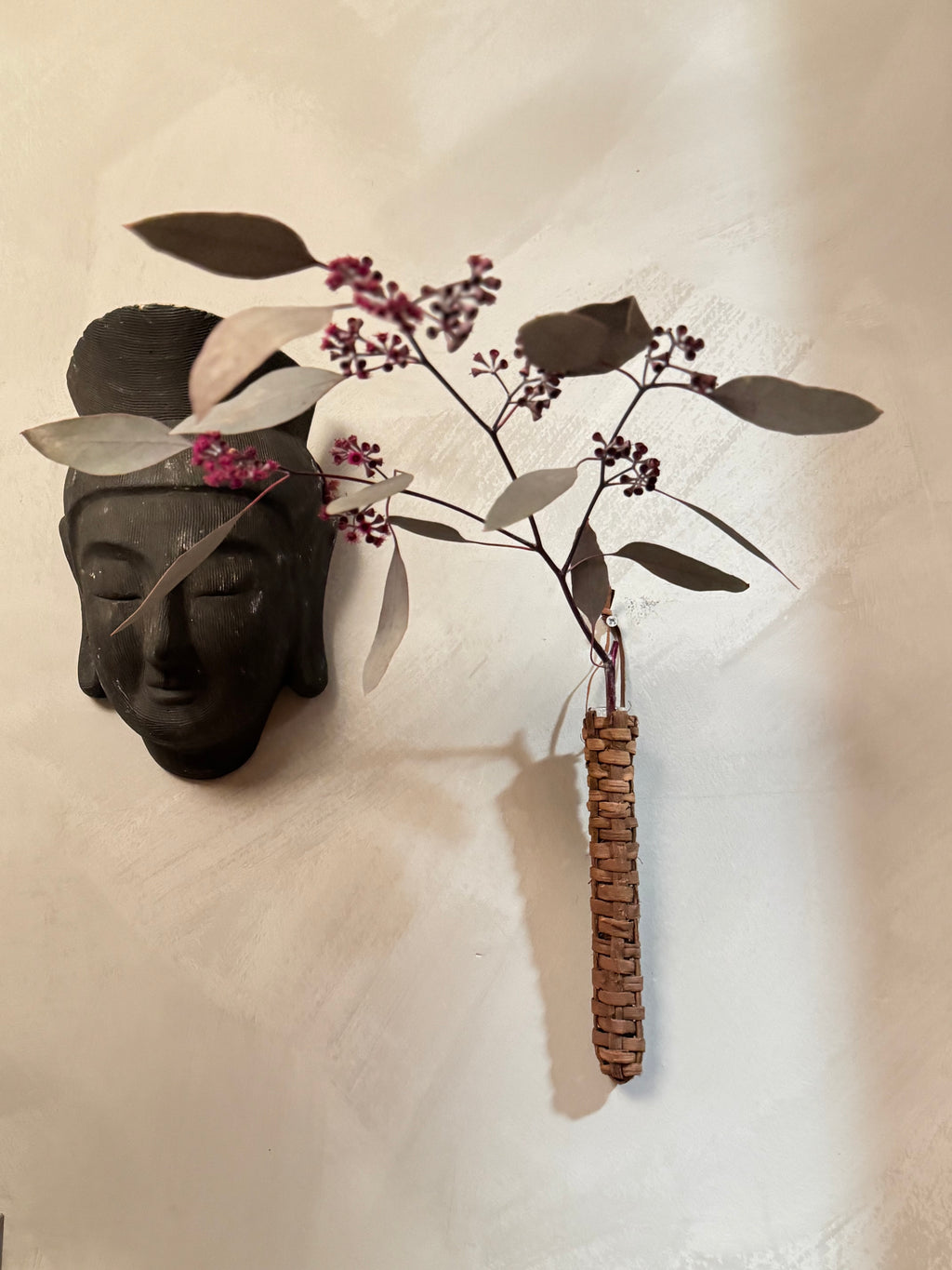 Japanese basketry wall vase