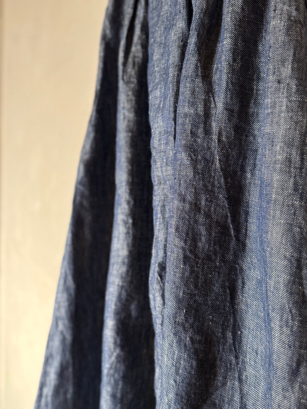 Ichi linen denim drop crotch sarouel pant