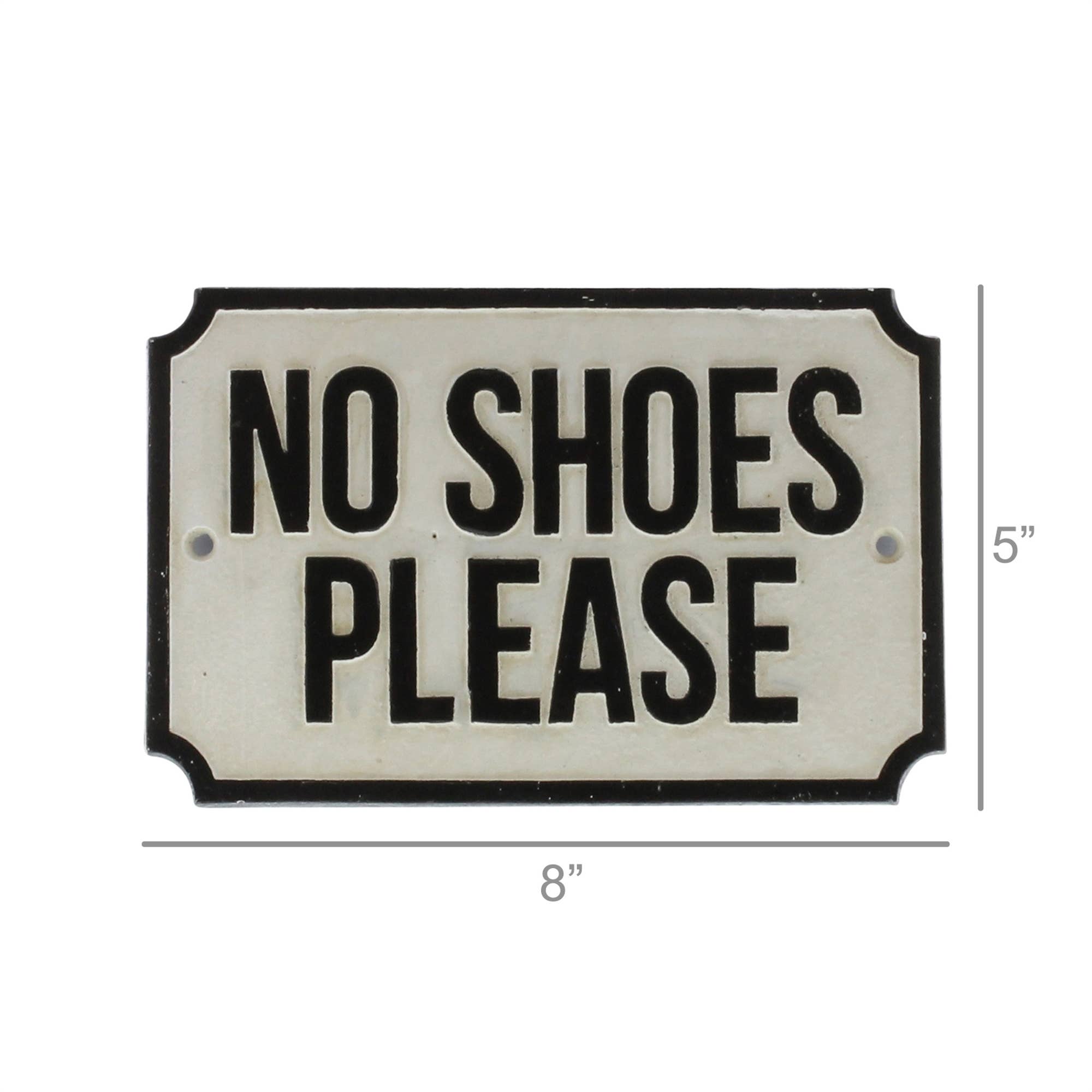No Shoes Please - cast iron sign