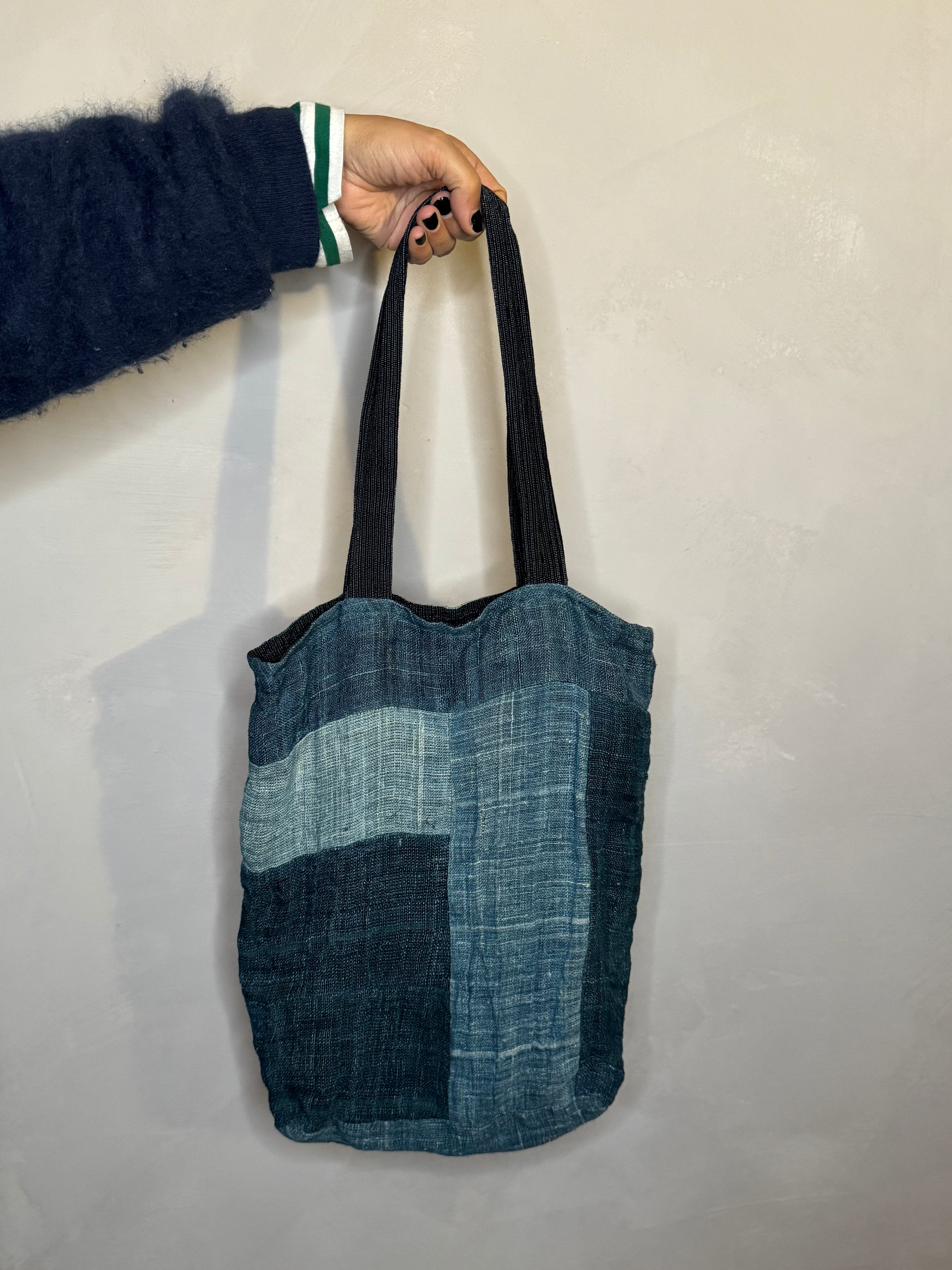 Linen handmade indigo tote