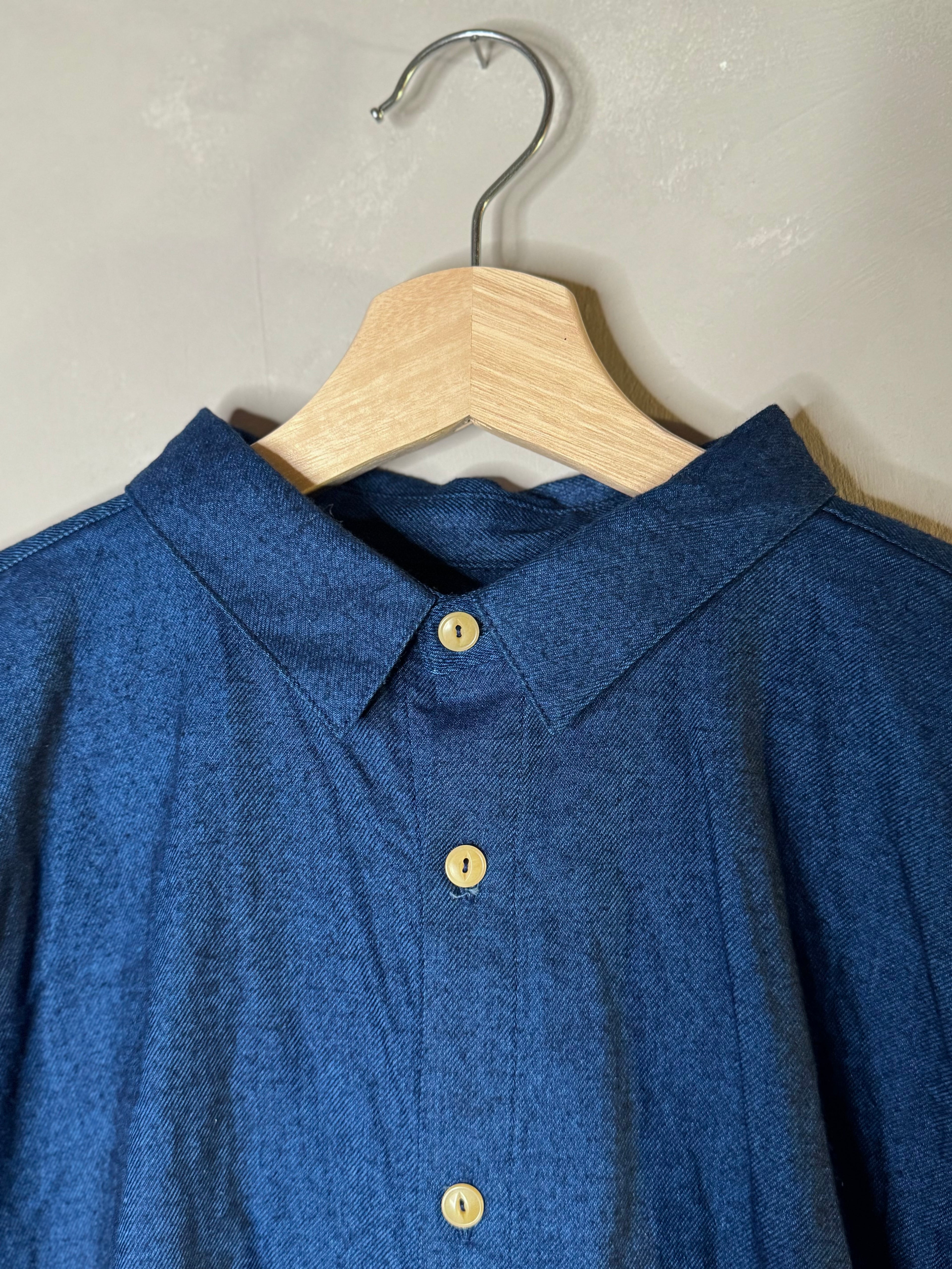 ichi indigo flannel shirt