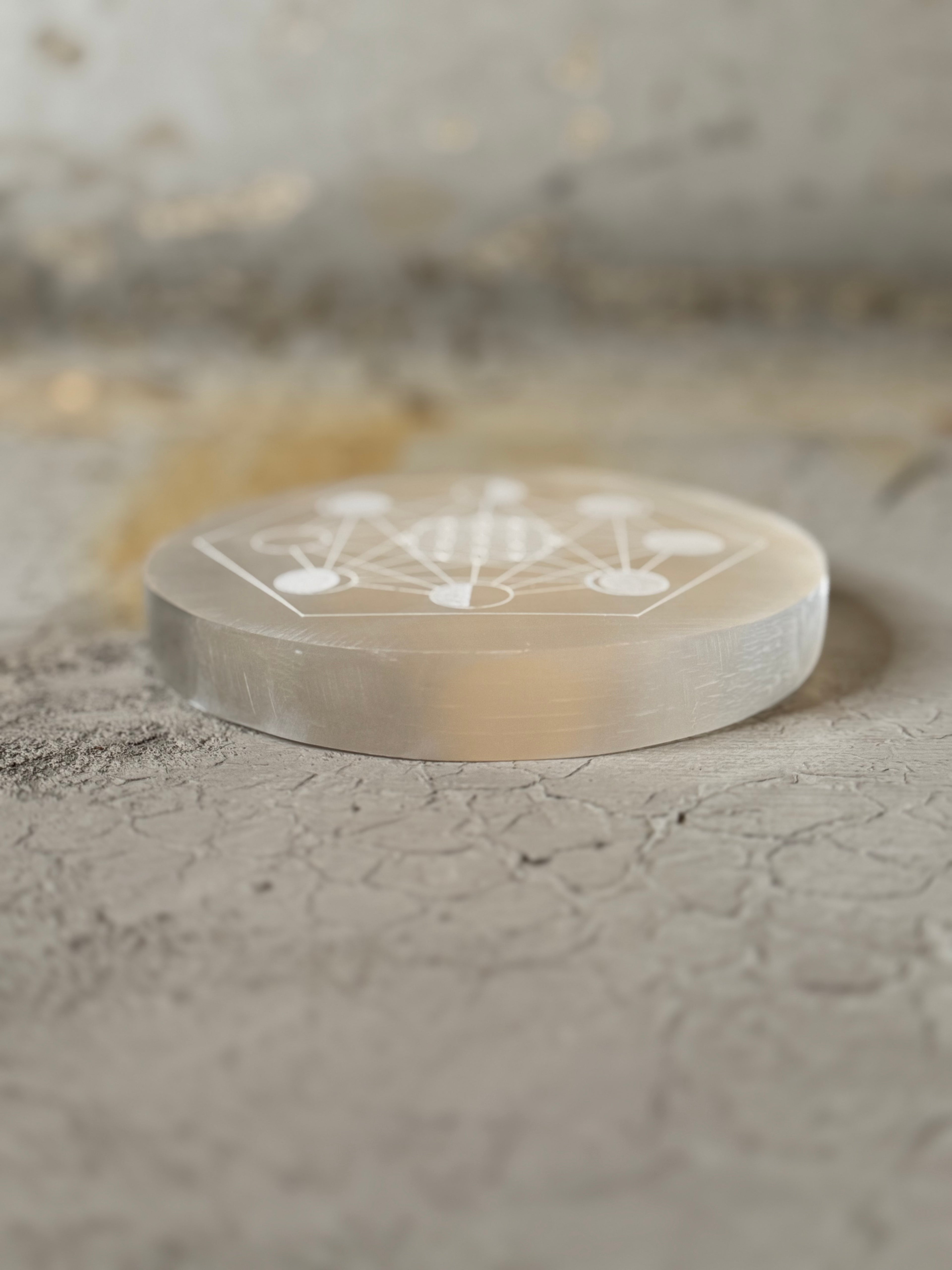 Selenite with Moon Phases