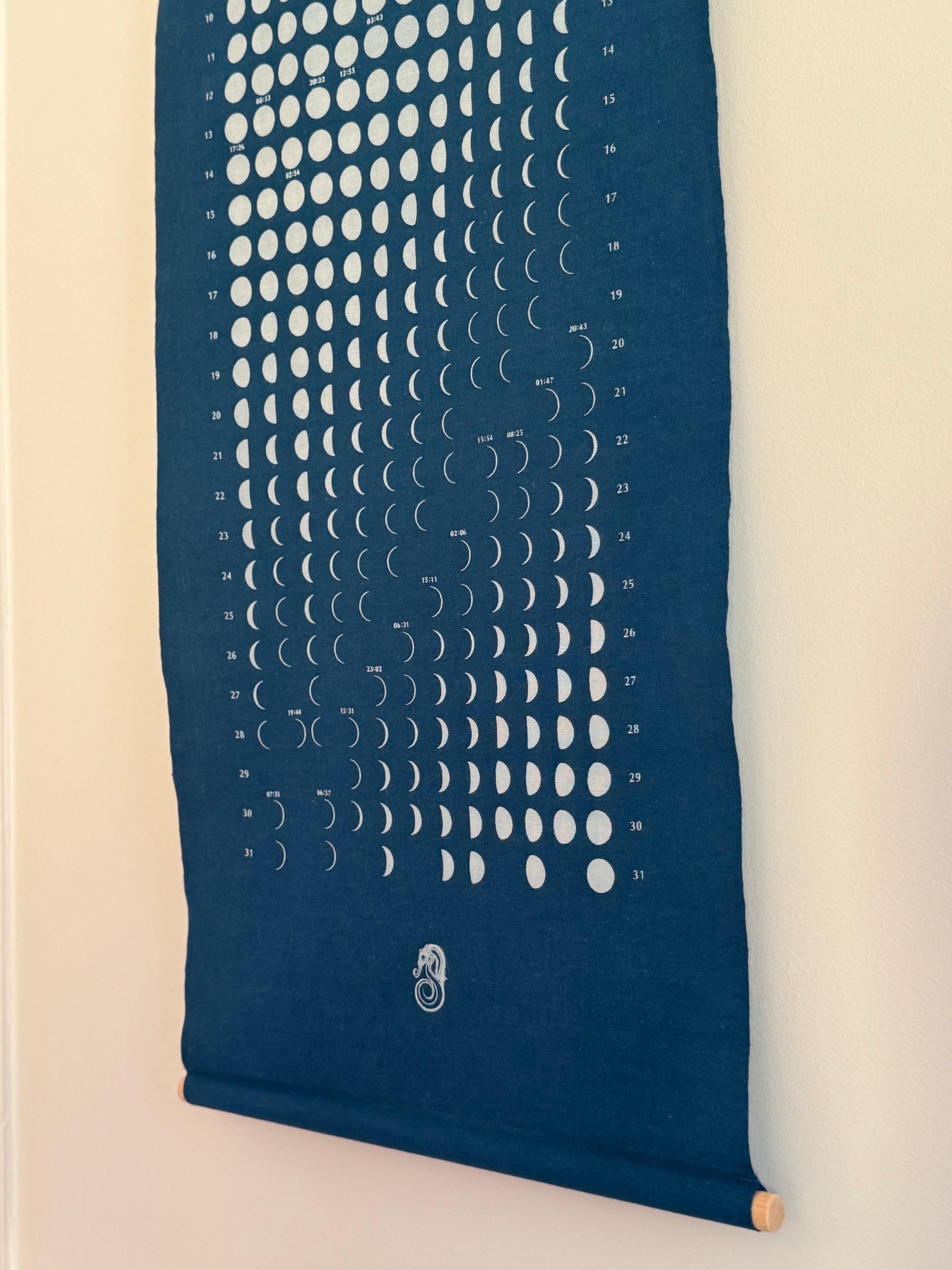 Japanese indigo moon phase calendar