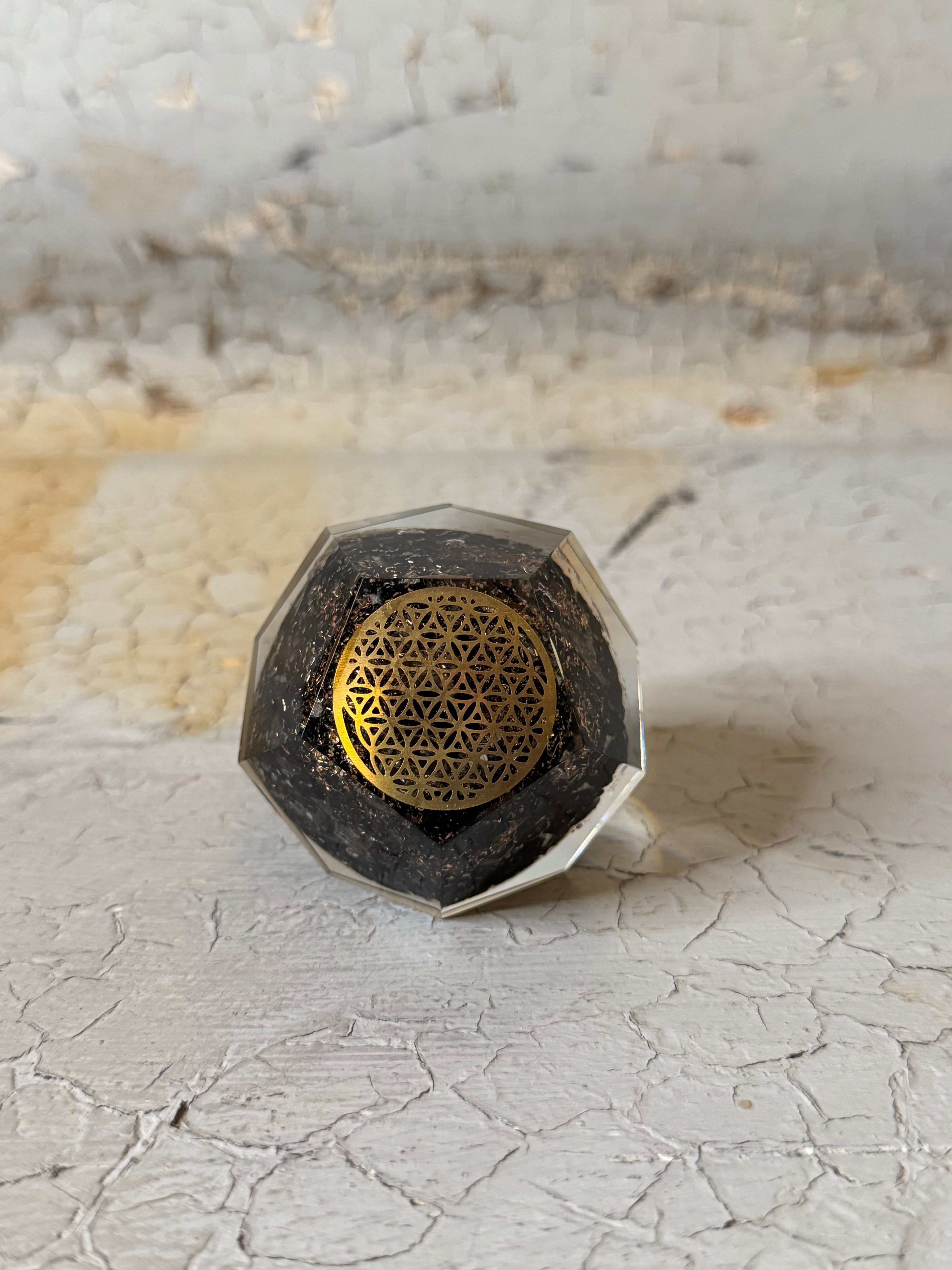 Orgone Dodecahedron - black tourmaline