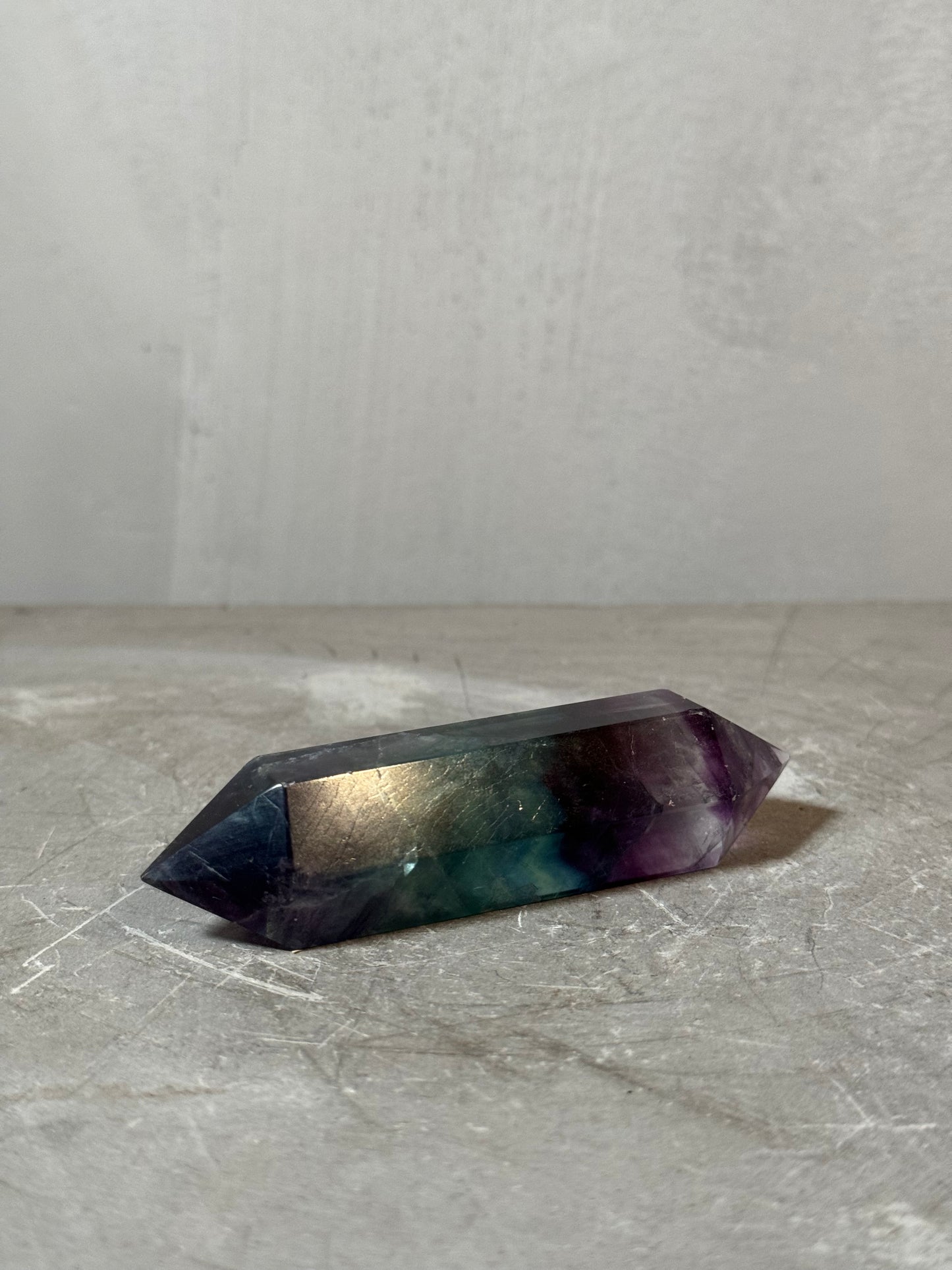 Fluorite double terminated - purple, green