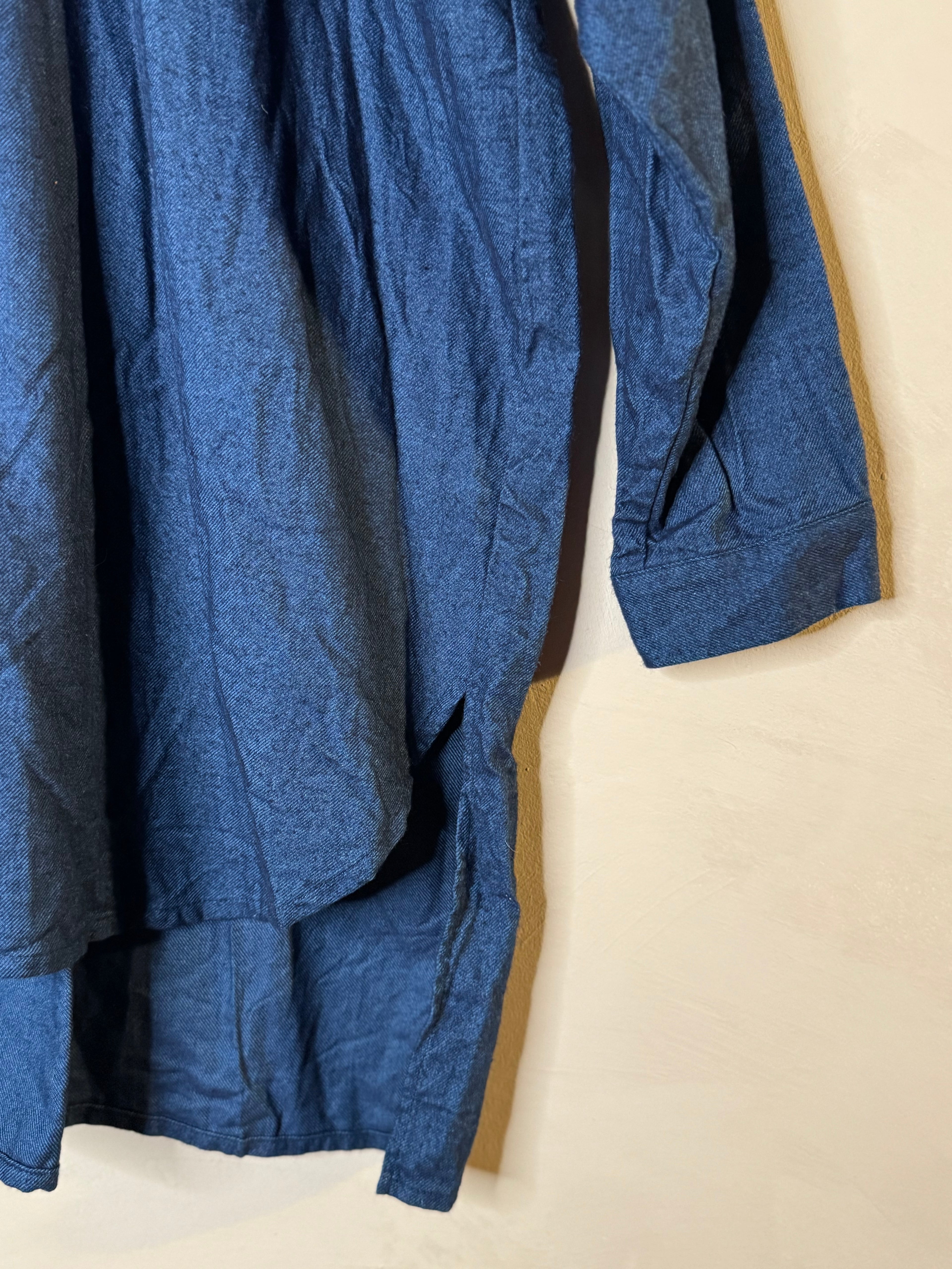 ichi indigo flannel shirt