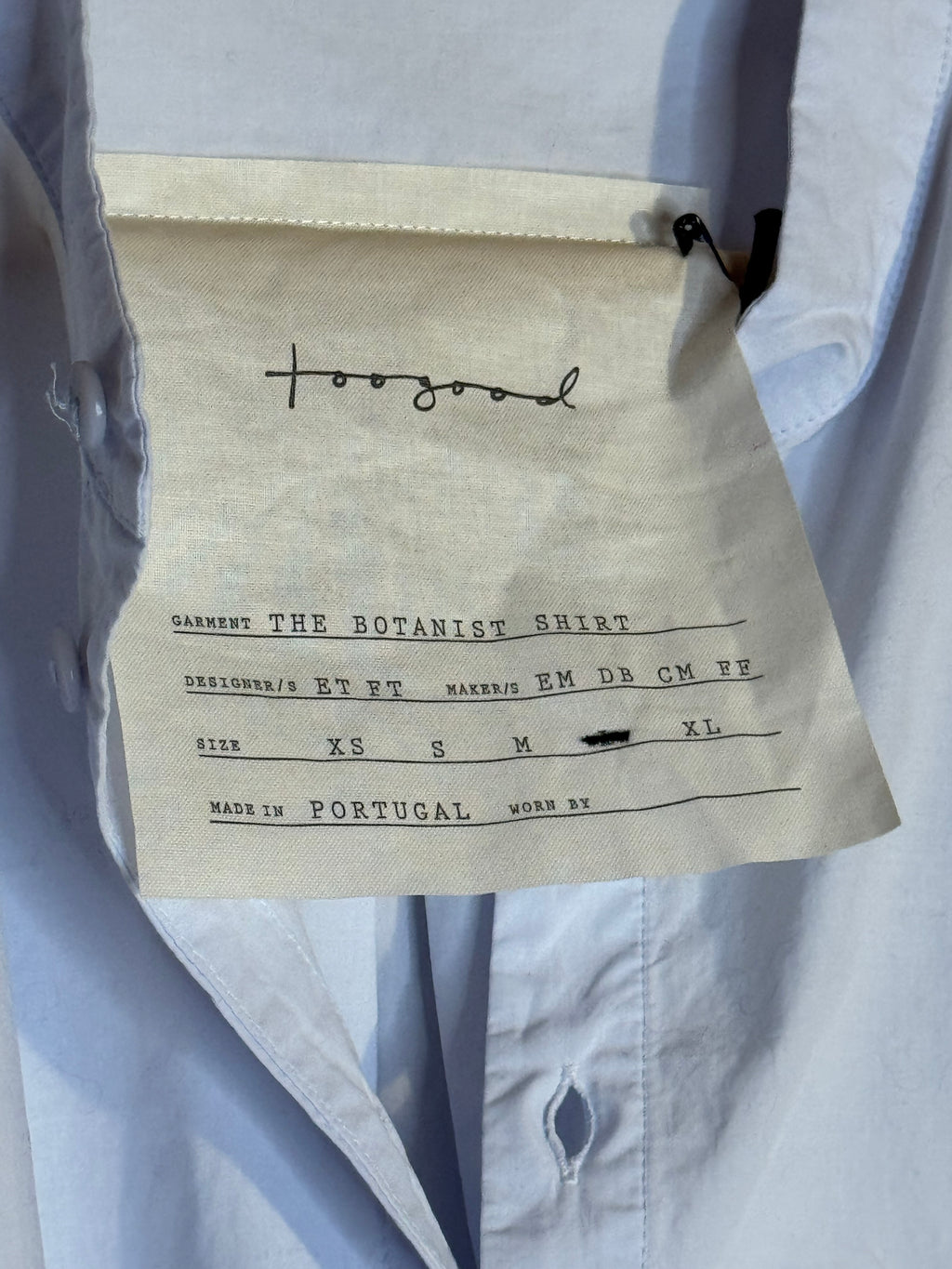 Toogood the botanist shirt poplin porcelain