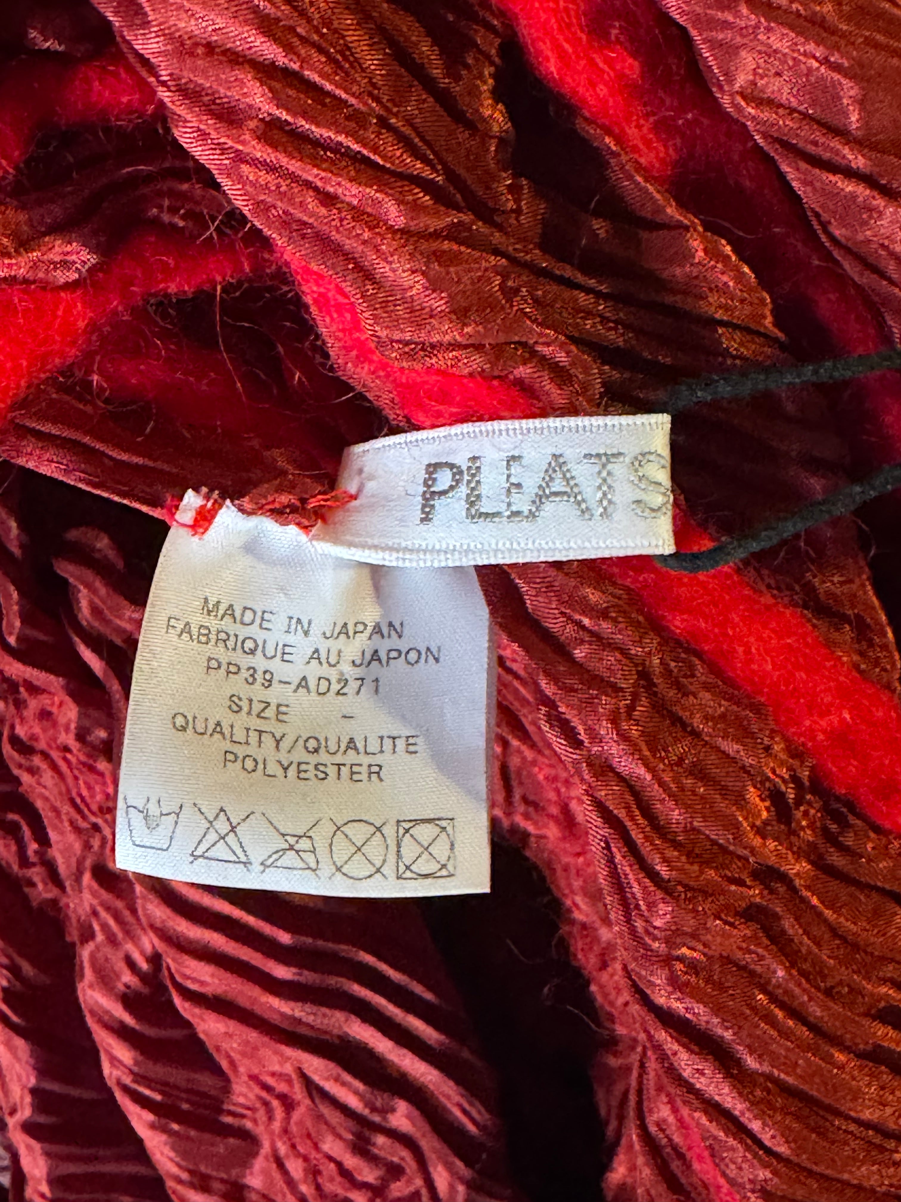 pleats please by Issey Miyake red scarf
