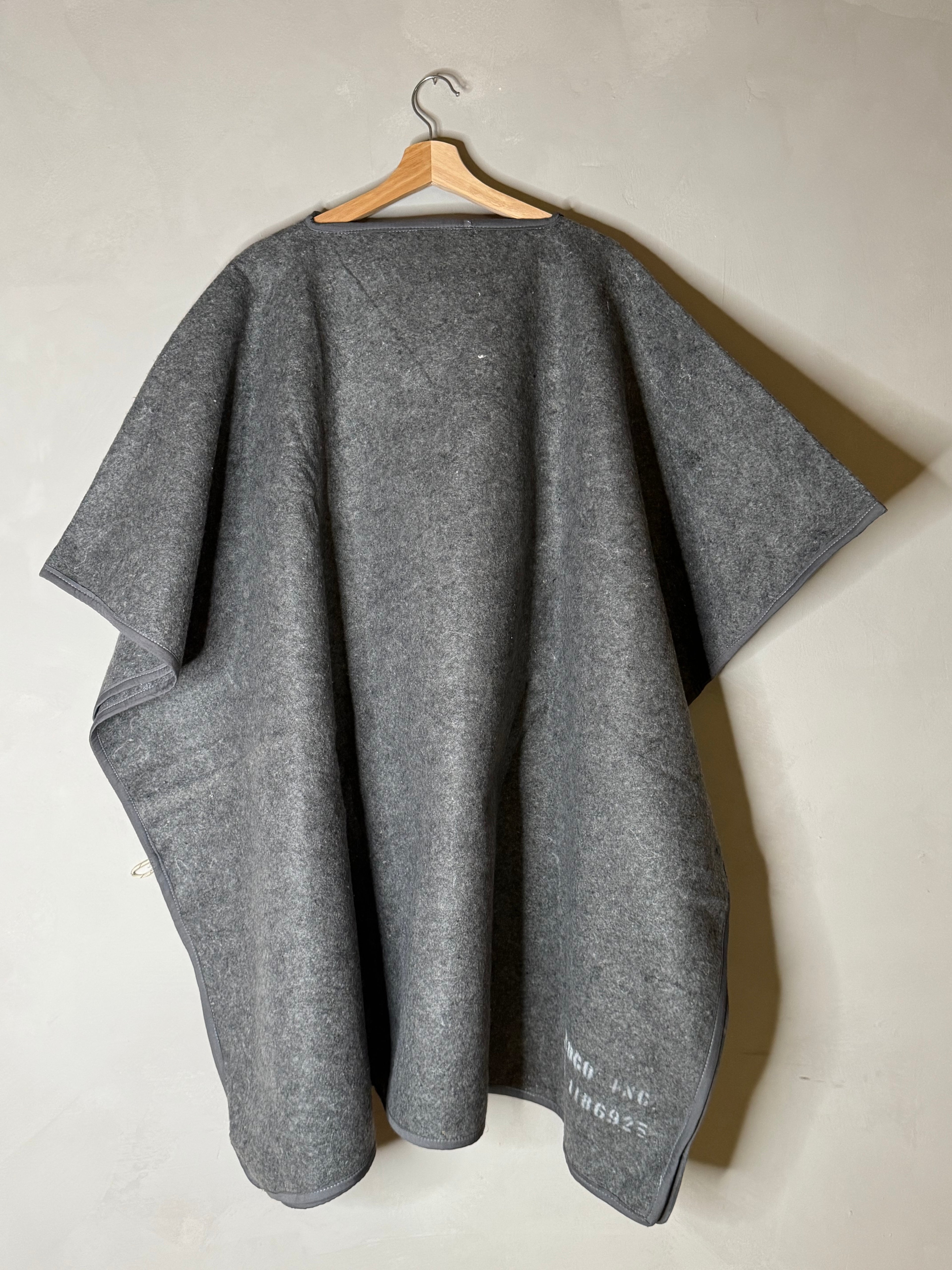 felted blanket poncho - gray